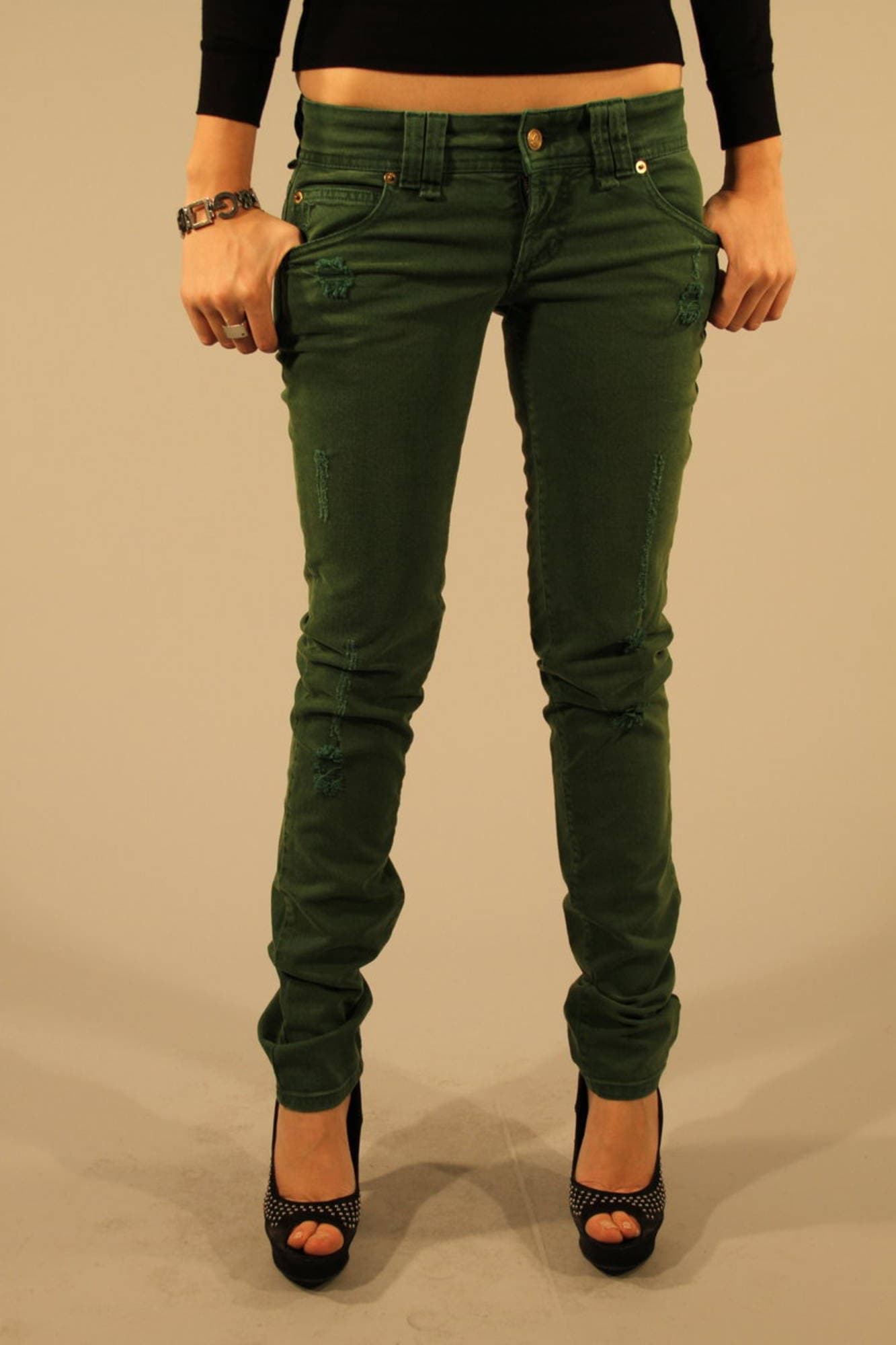 JOHN GALLIANO Damen Jeans in Grün