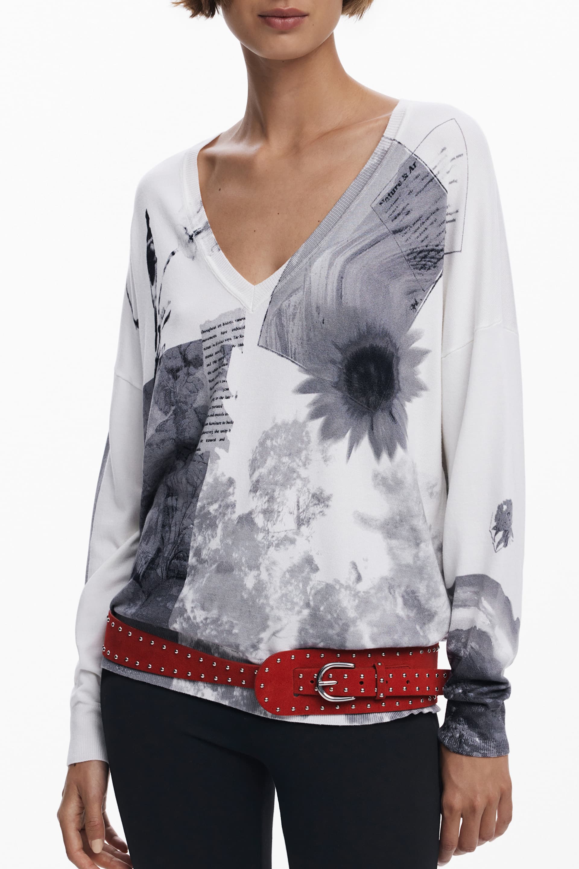 DESIGUAL Damen Pullover in Weiß