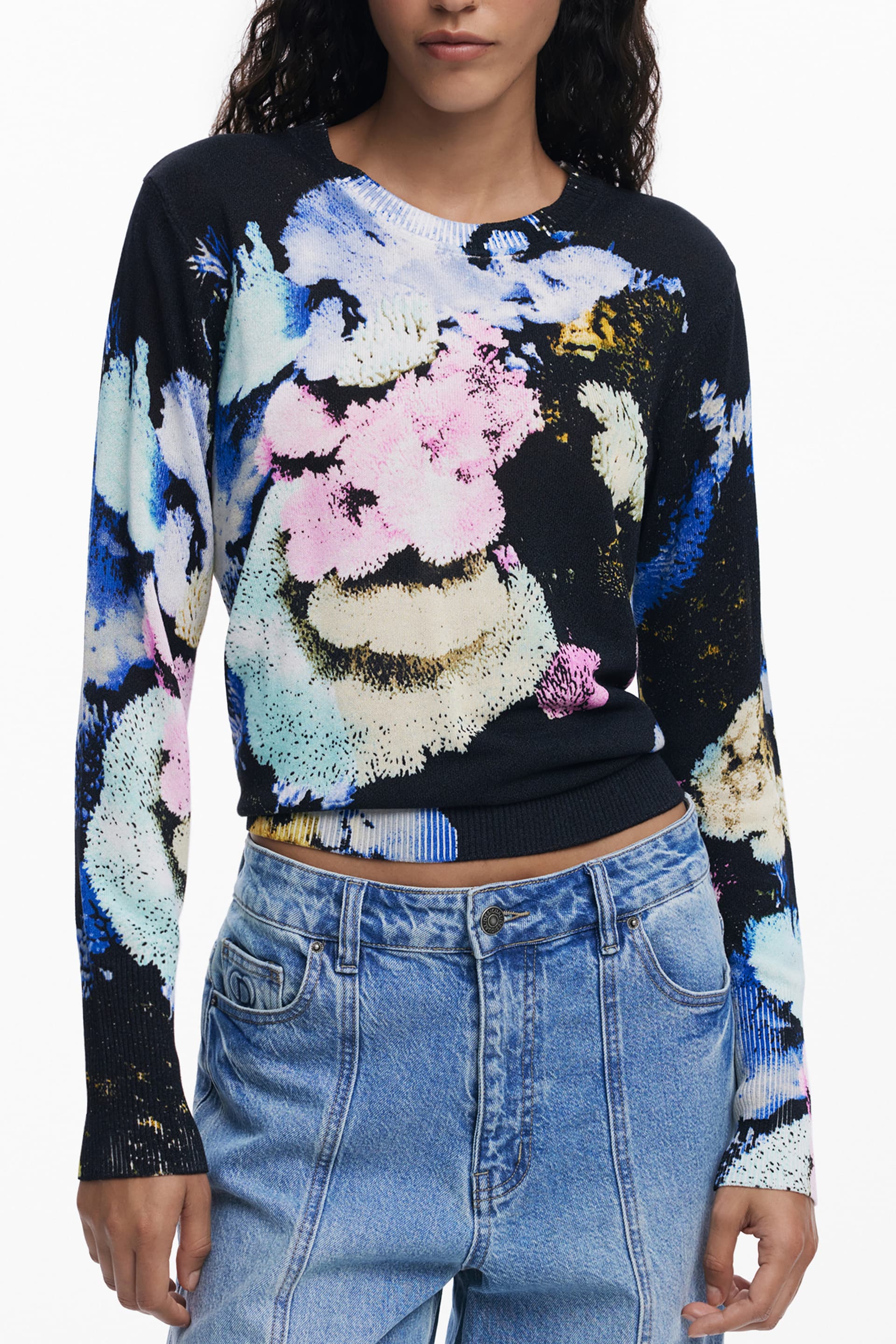 DESIGUAL Damen Pullover in Schwarz