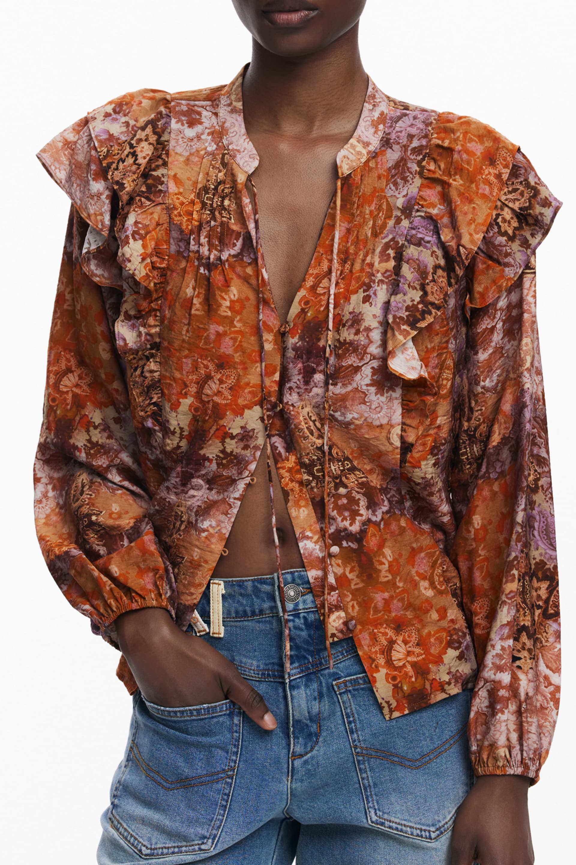 DESIGUAL Damen Hemd in Orange
