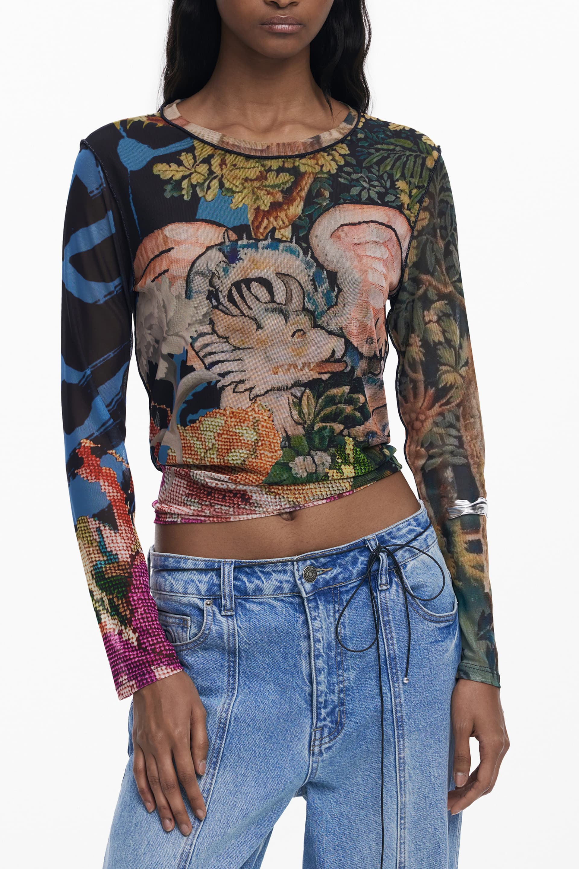DESIGUAL Damen T-Shirt in Schwarz