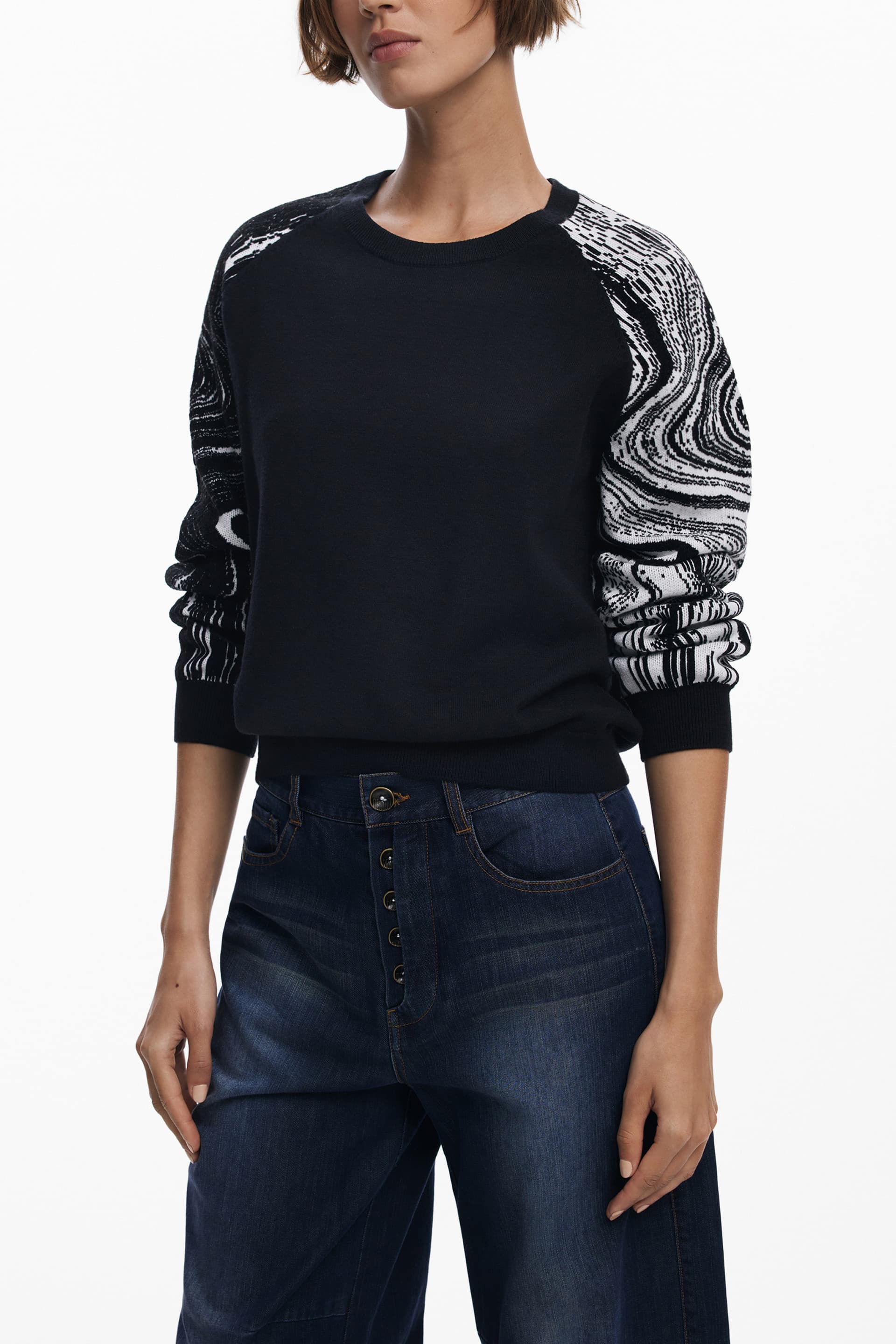 DESIGUAL Damen Pullover in Schwarz
