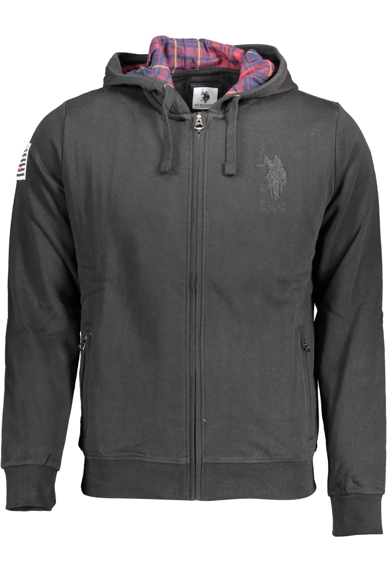 US POLO ASSN. Herren-Sweatshirt, schwarz, mit Reißverschluss