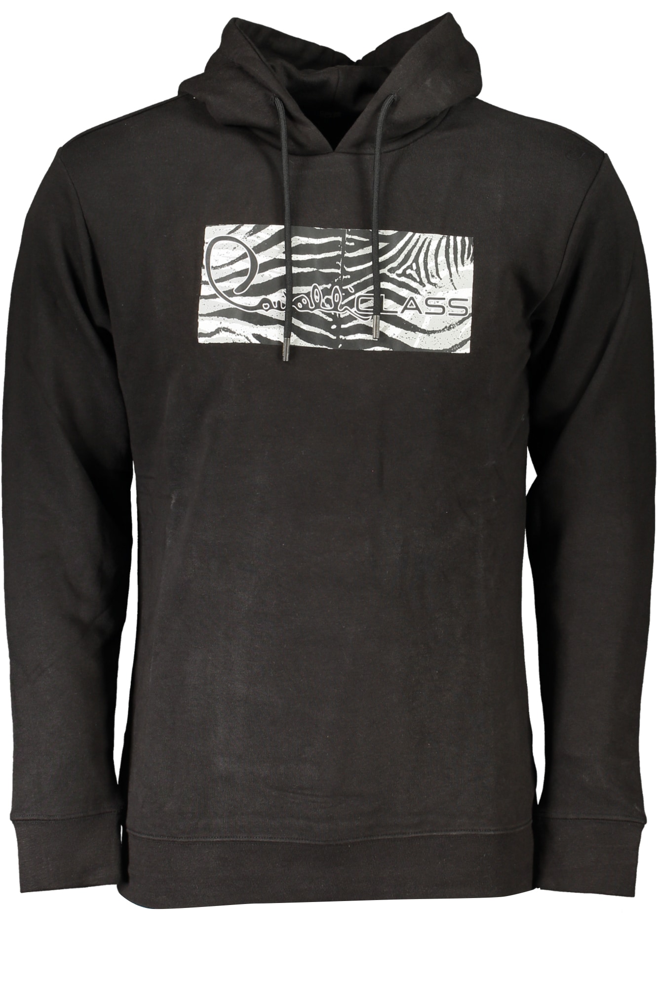 CAVALLI CLASS SCHWARZES HERREN-SWEATSHIRT MIT ZIP-OUT