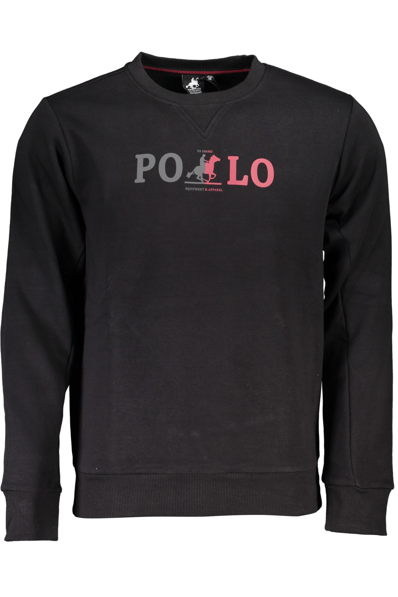 US GRAND Herren-Sweatshirt mit Reißverschluss, schwarz