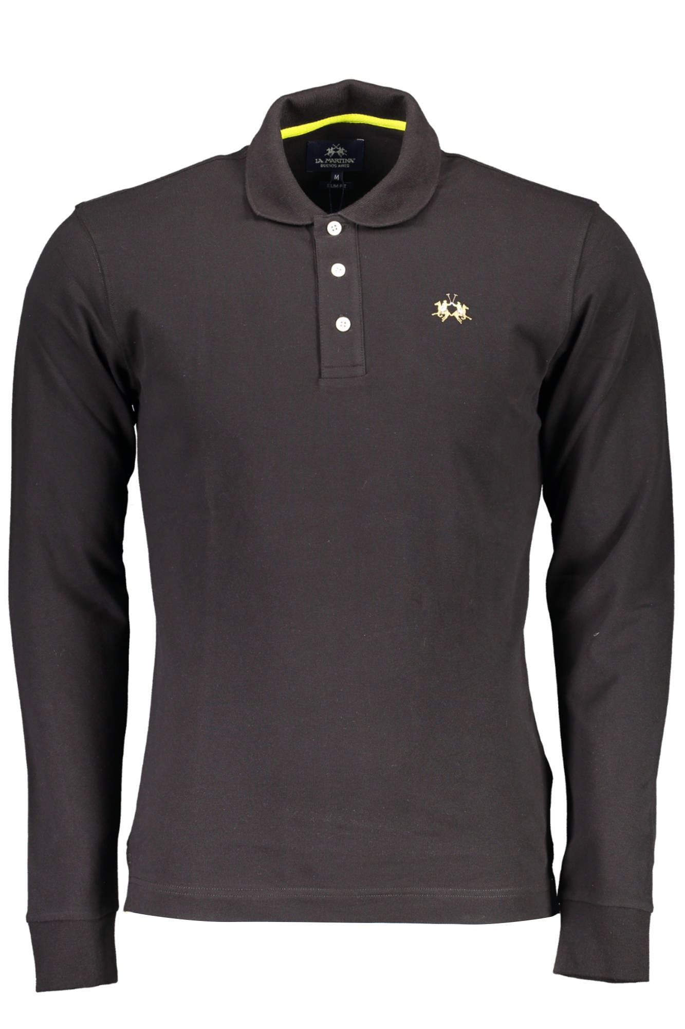 LA MARTINA SCHWARZES LANGARM-POLOSHIRT FÜR HERREN