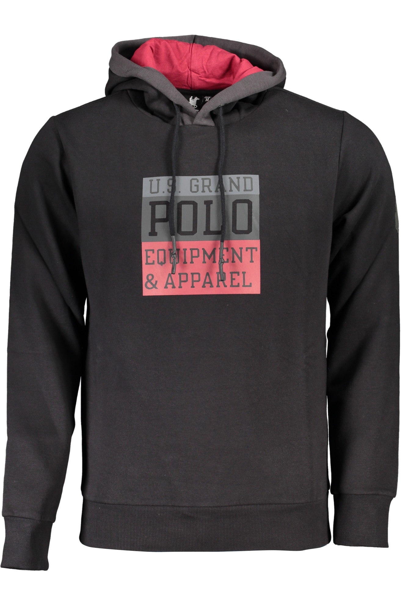US GRAND Herren-Sweatshirt mit Reißverschluss, schwarz