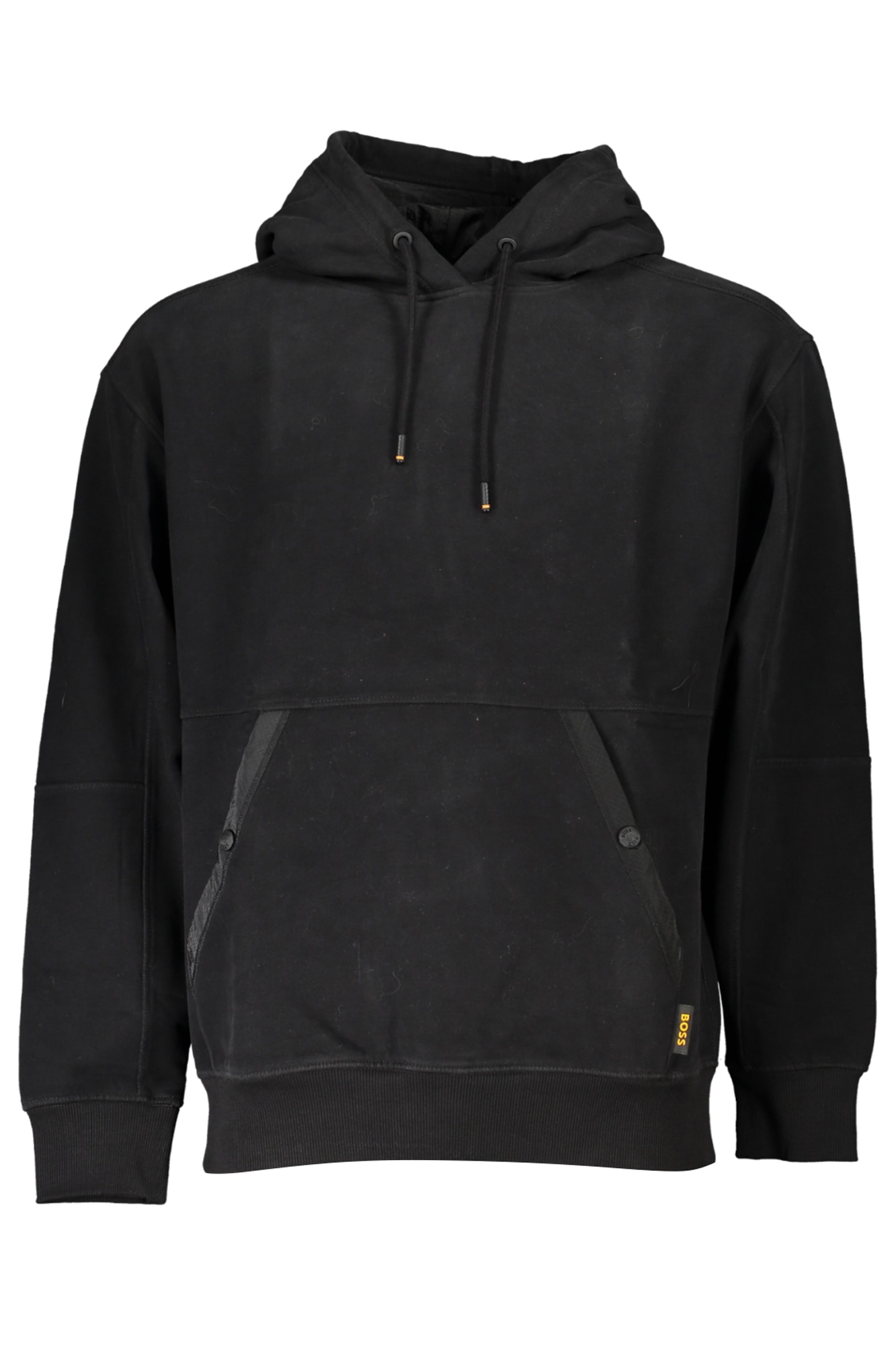 SCHWARZES HUGO BOSS HERREN-SWEATSHIRT MIT ZIP-OUT