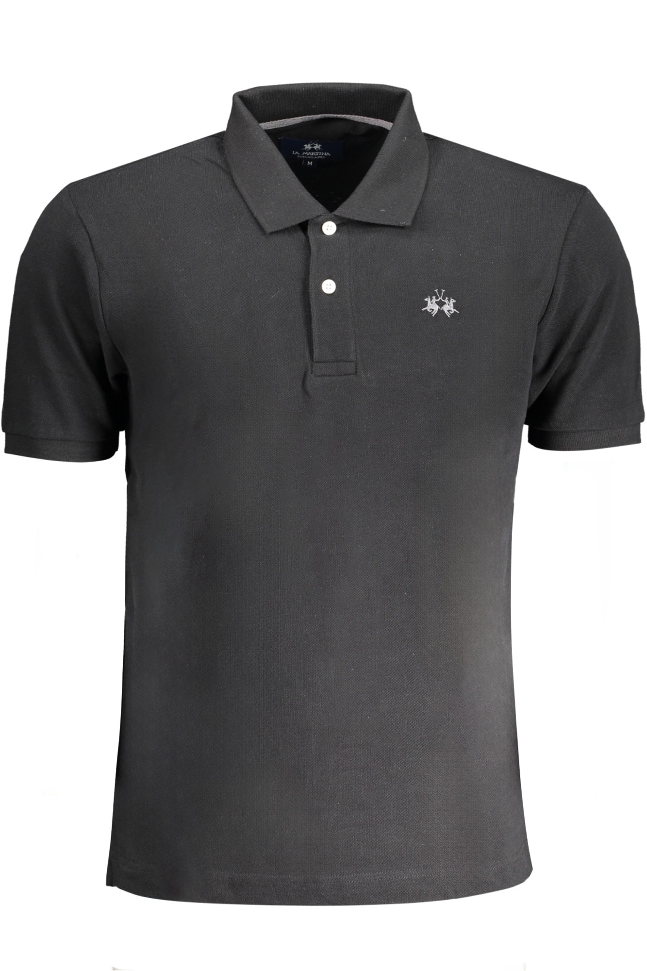 LA MARTINA SCHWARZES KURZÄRMELIGES POLOSHIRT FÜR HERREN