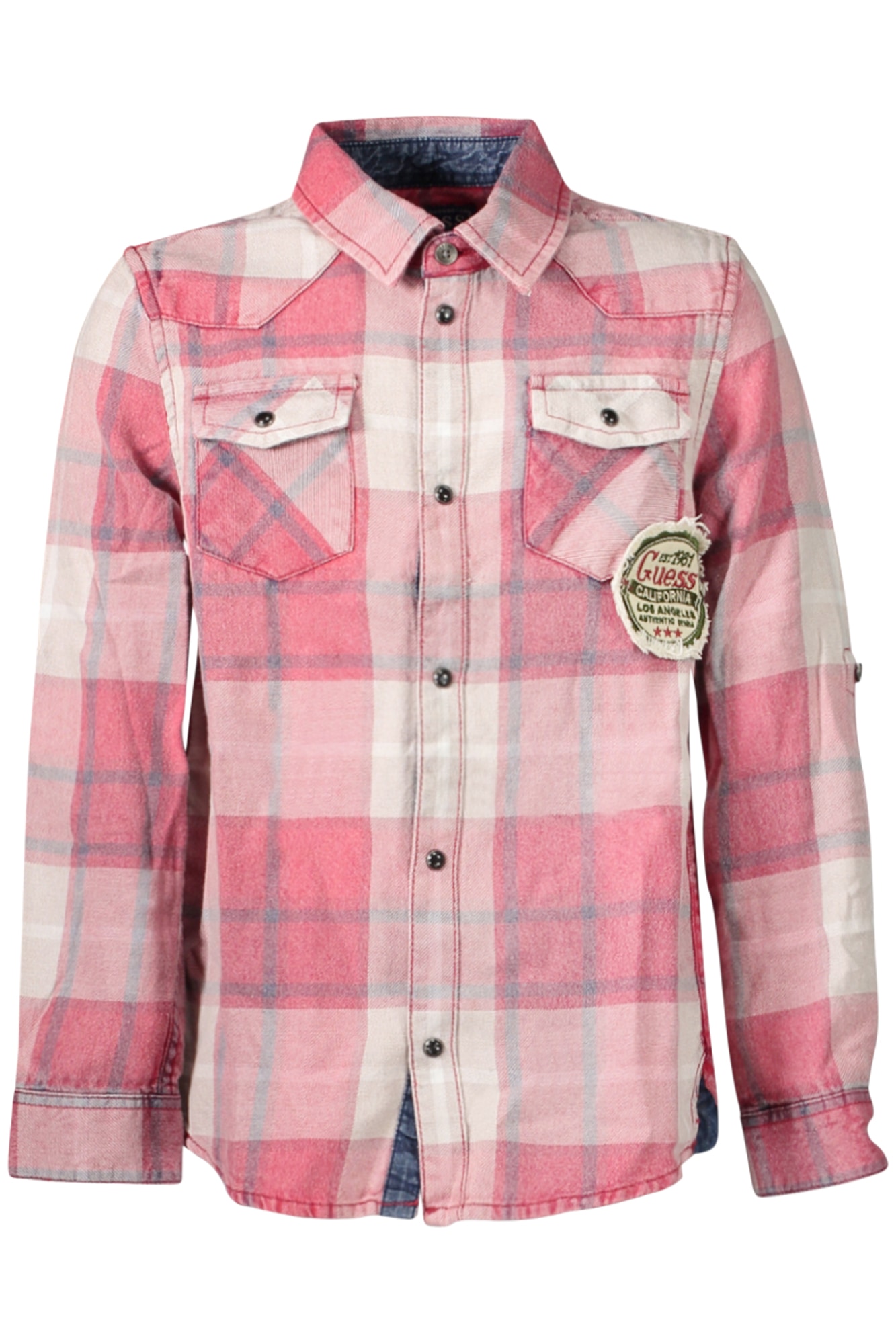 GUESS JEANS LANGARMHEMD KINDER ROT