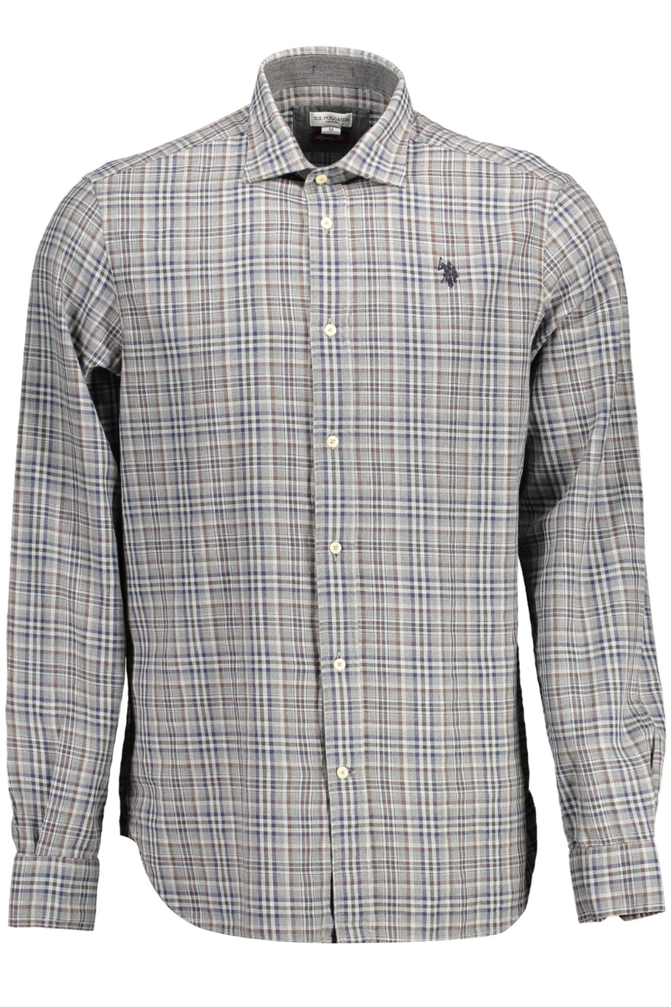 US POLO ASSN. Herren Langarmhemd, Grau