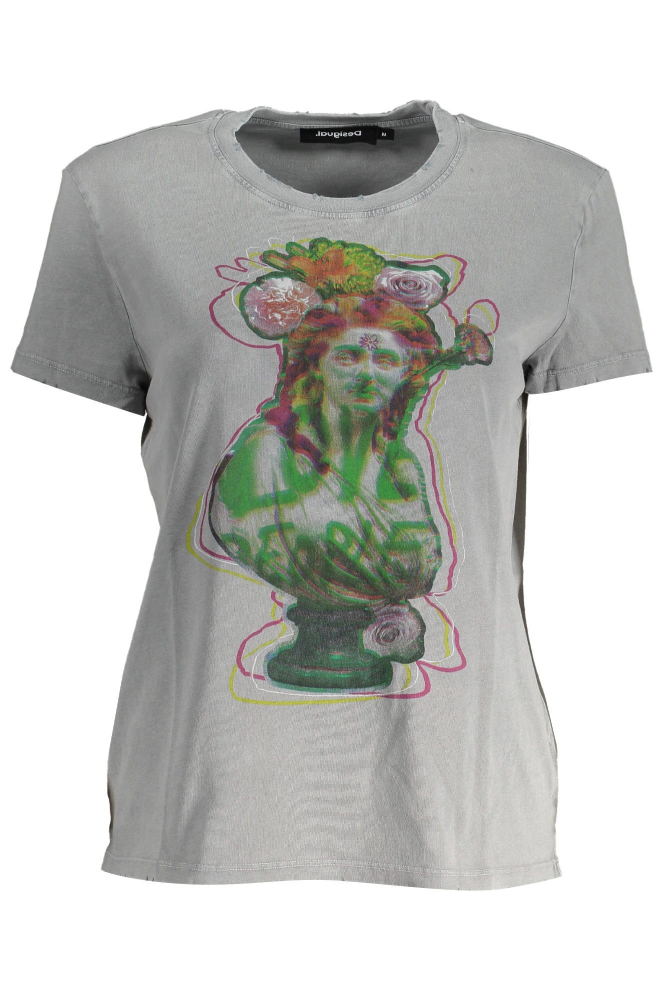 DESIGUAL KURZARM-T-SHIRT DAMEN GRAU