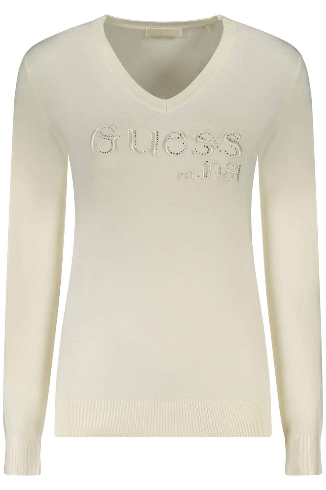 GUESS JEANS WEIßER PULLOVER FÜR DAMEN