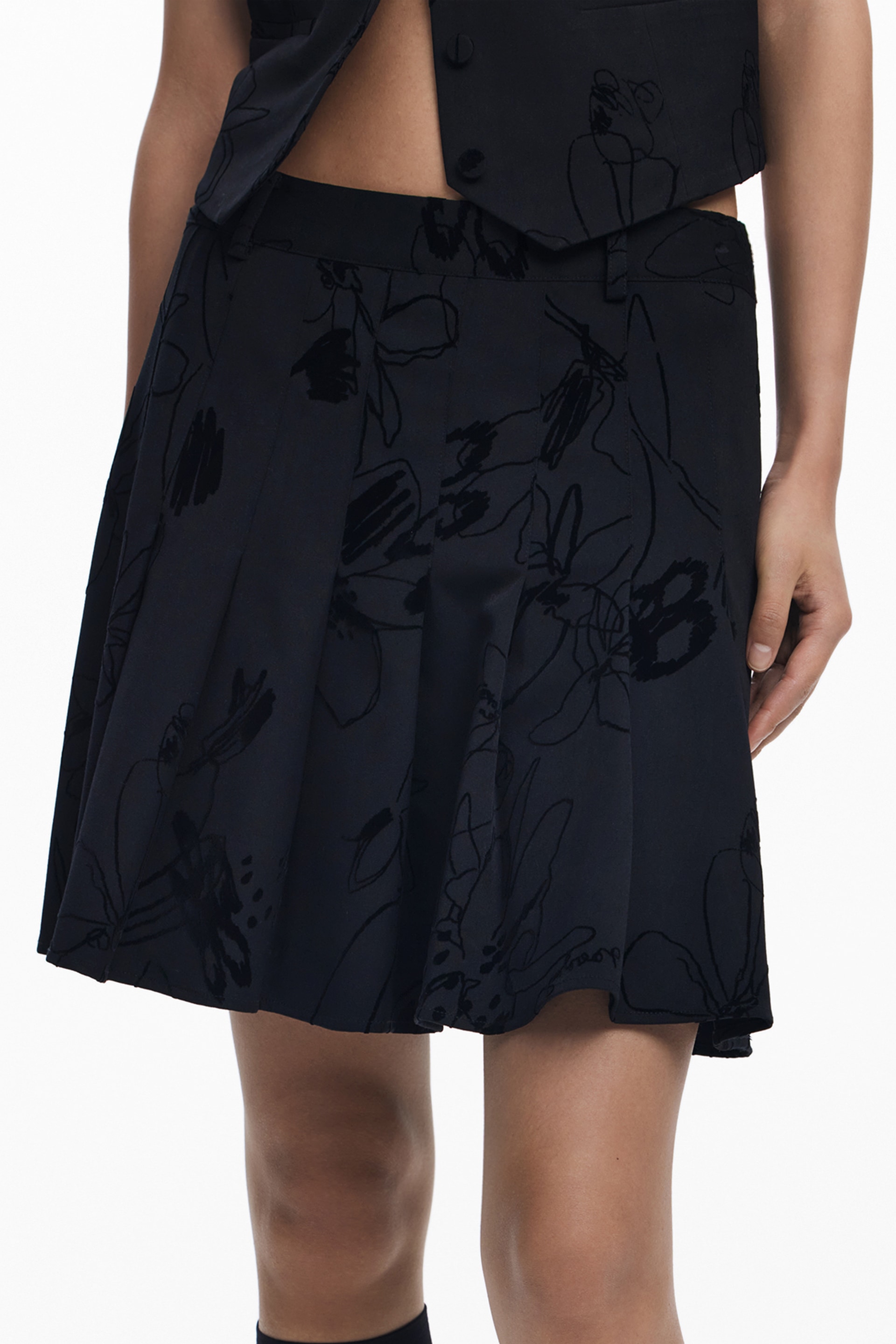 DESIGUAL DAMEN KURZER ROCK SCHWARZ