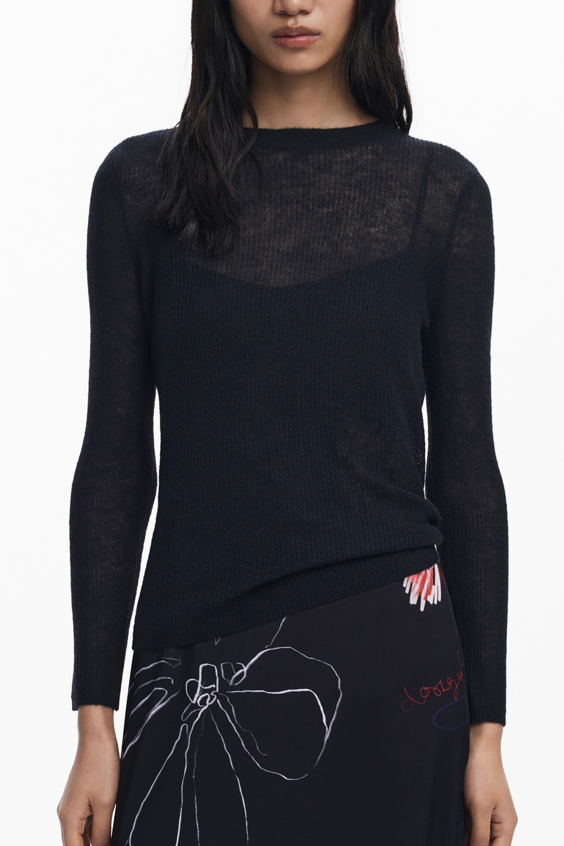 DESIGUAL LANGES SCHWARZES DAMENKLEID