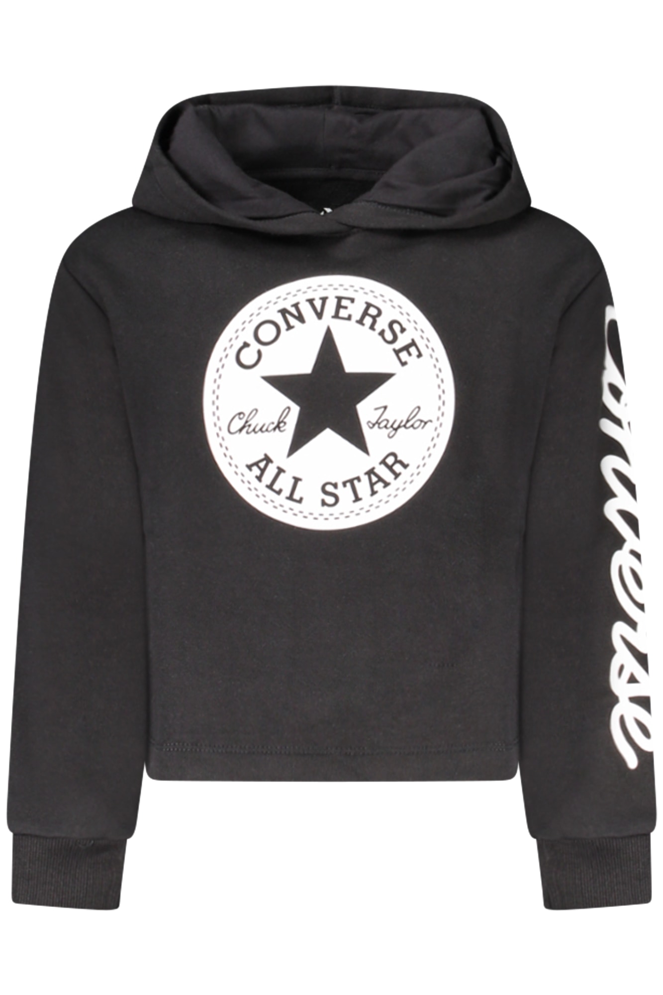 Converse Mädchen Zip-Up Hoodie, Schwarz