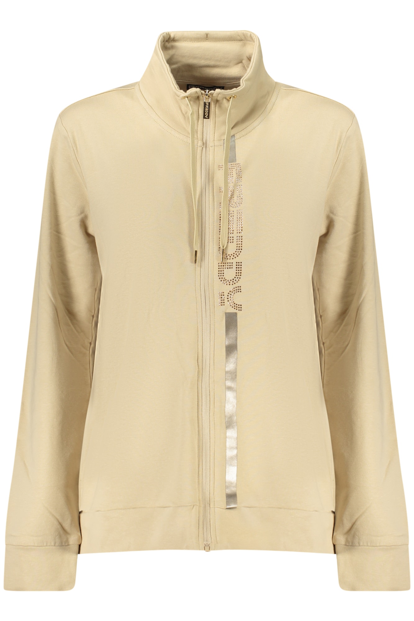 FREDDY BEIGE DAMEN-SWEATSHIRT MIT REISSVERSCHLUSS