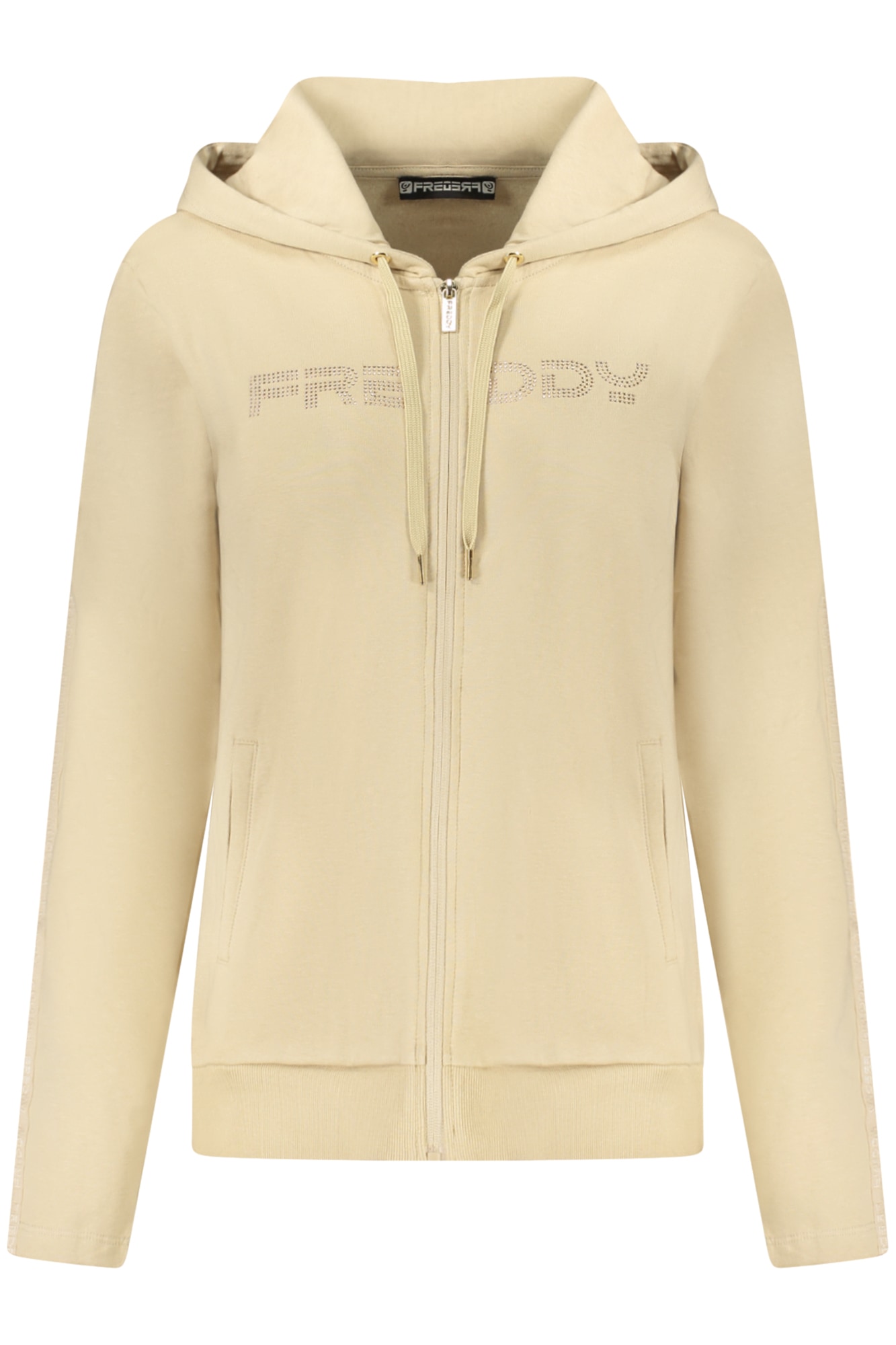 FREDDY BEIGE DAMEN-SWEATSHIRT MIT REISSVERSCHLUSS