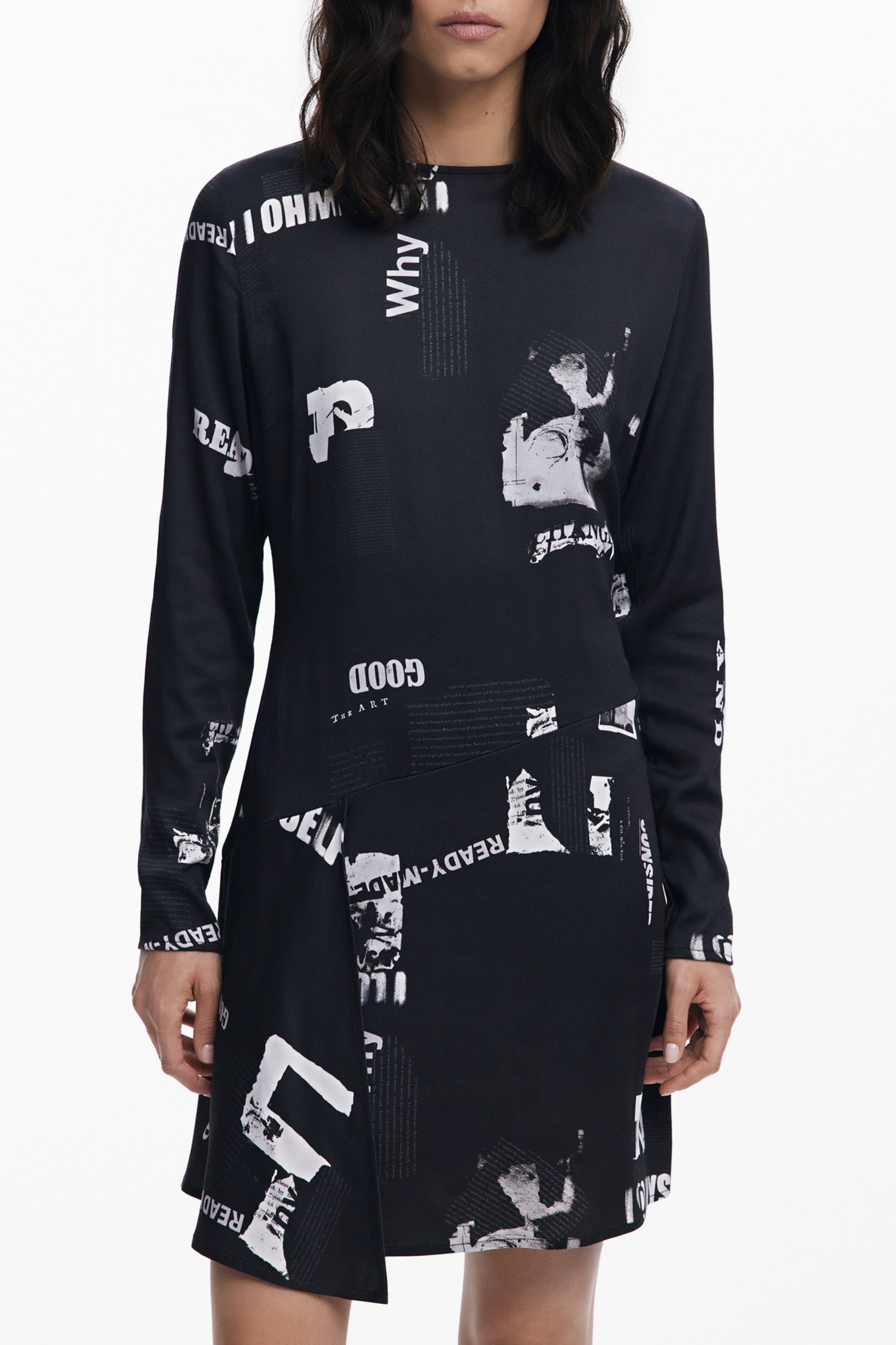 DESIGUAL DAMEN KURZES SCHWARZES KLEID