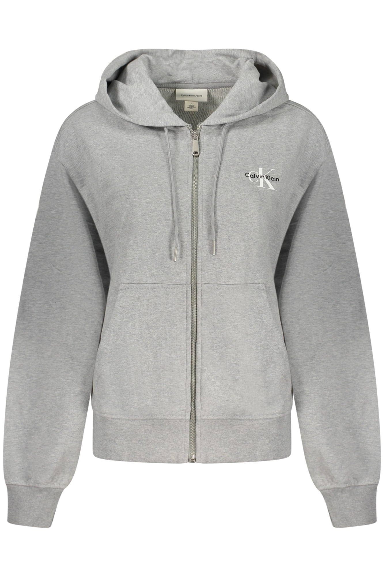 CALVIN KLEIN DAMEN-SWEATSHIRT MIT REISSVERSCHLUSS, GRAU