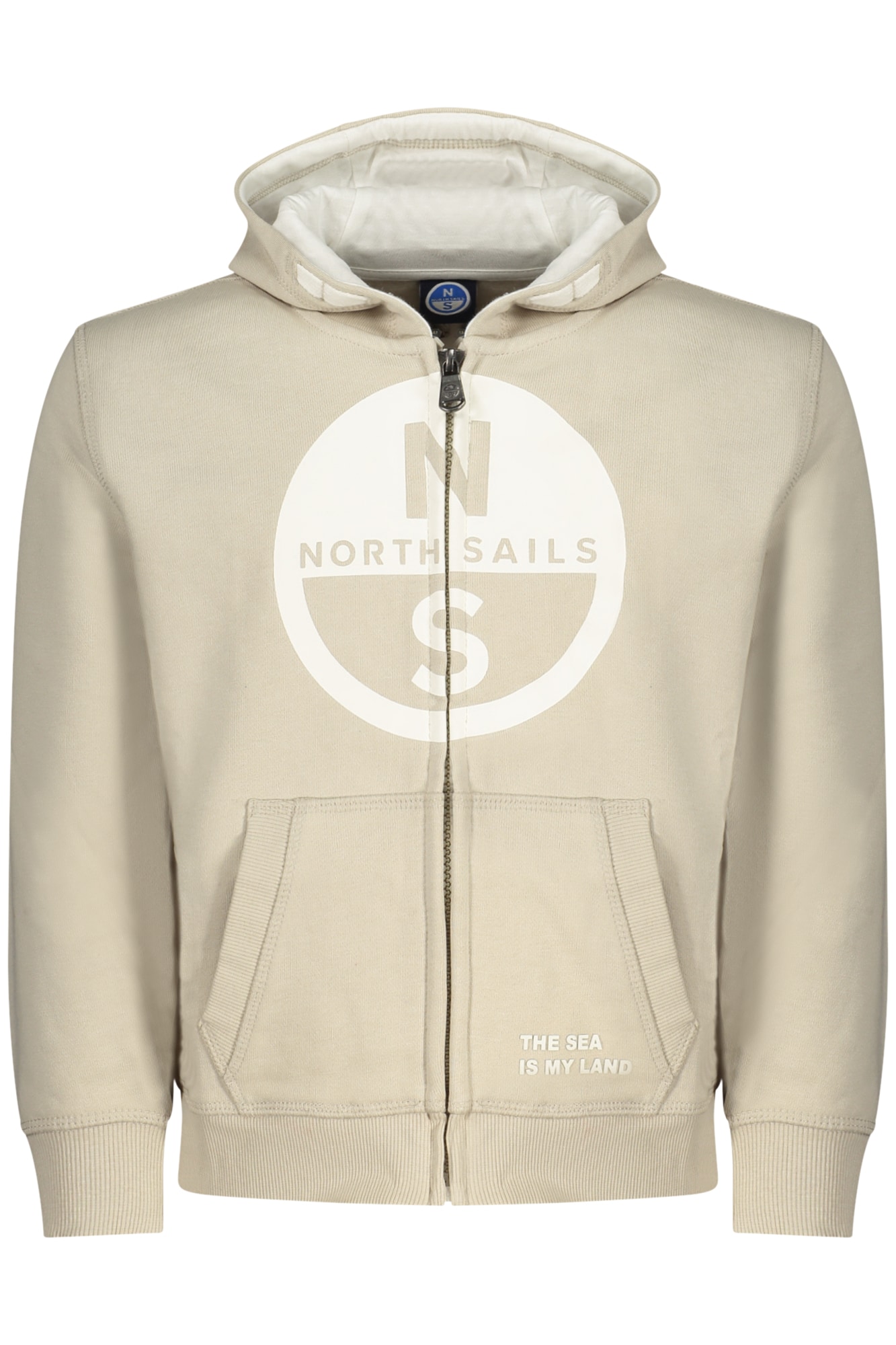 NORTH SAILS KINDER-SWEATSHIRT, BEIGE, MIT REISSVERSCHLUSS