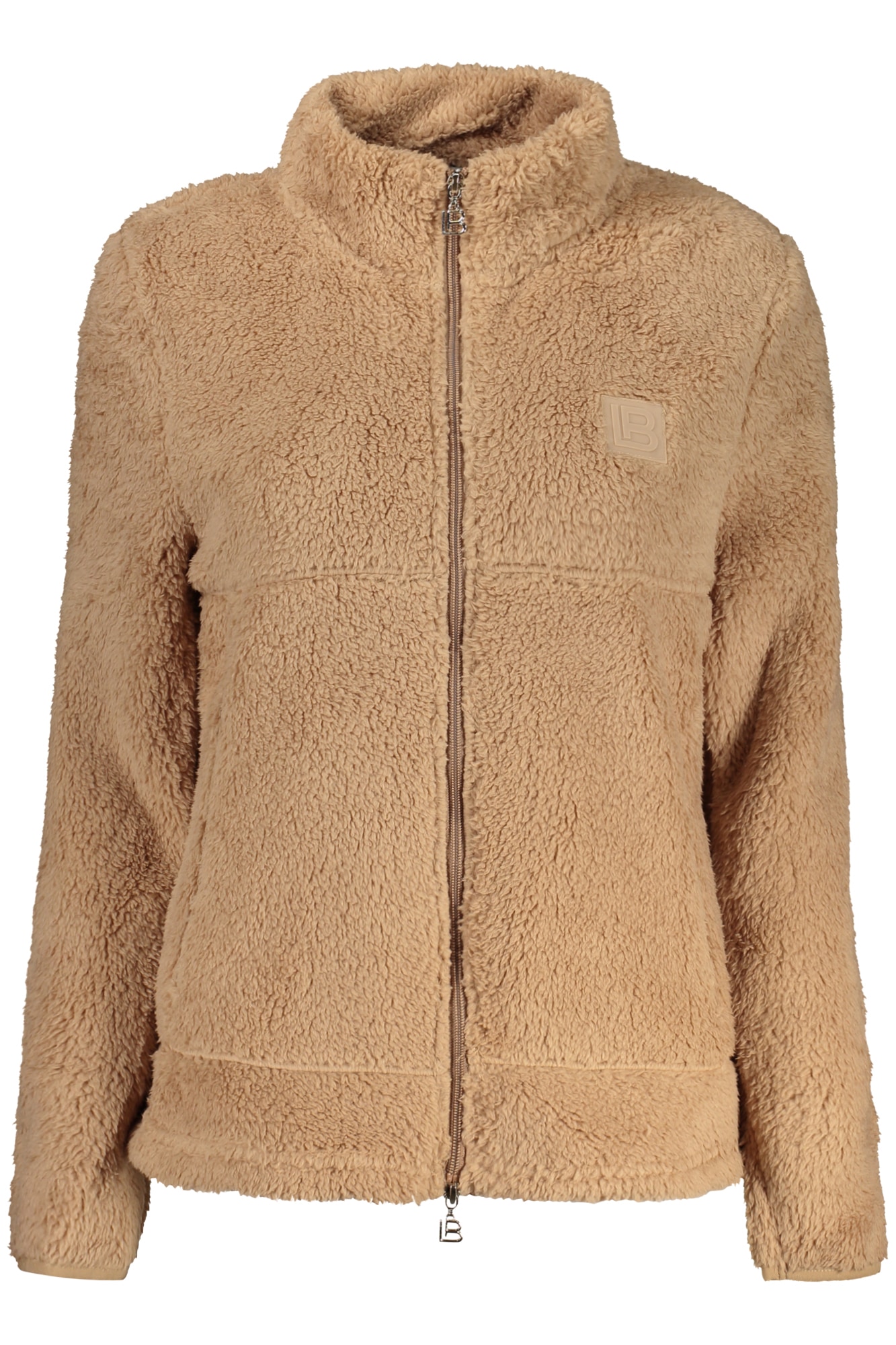 LAURA BIAGIOTTI DAMEN-SWEATSHIRT MIT REISSVERSCHLUSS, BRAUNE FARBE
