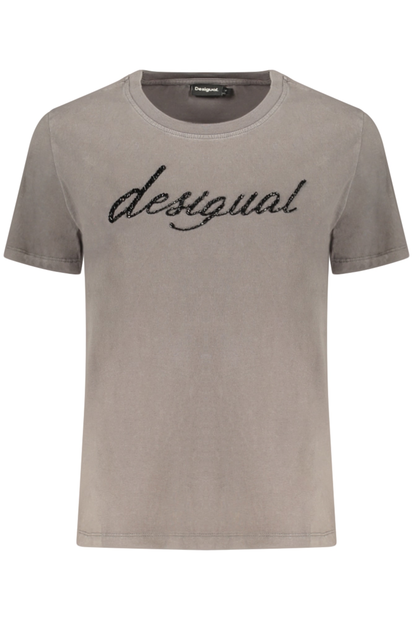 DESIGUAL DAMEN-T-SHIRT MIT KURZEN ÄRMELN, GRAU