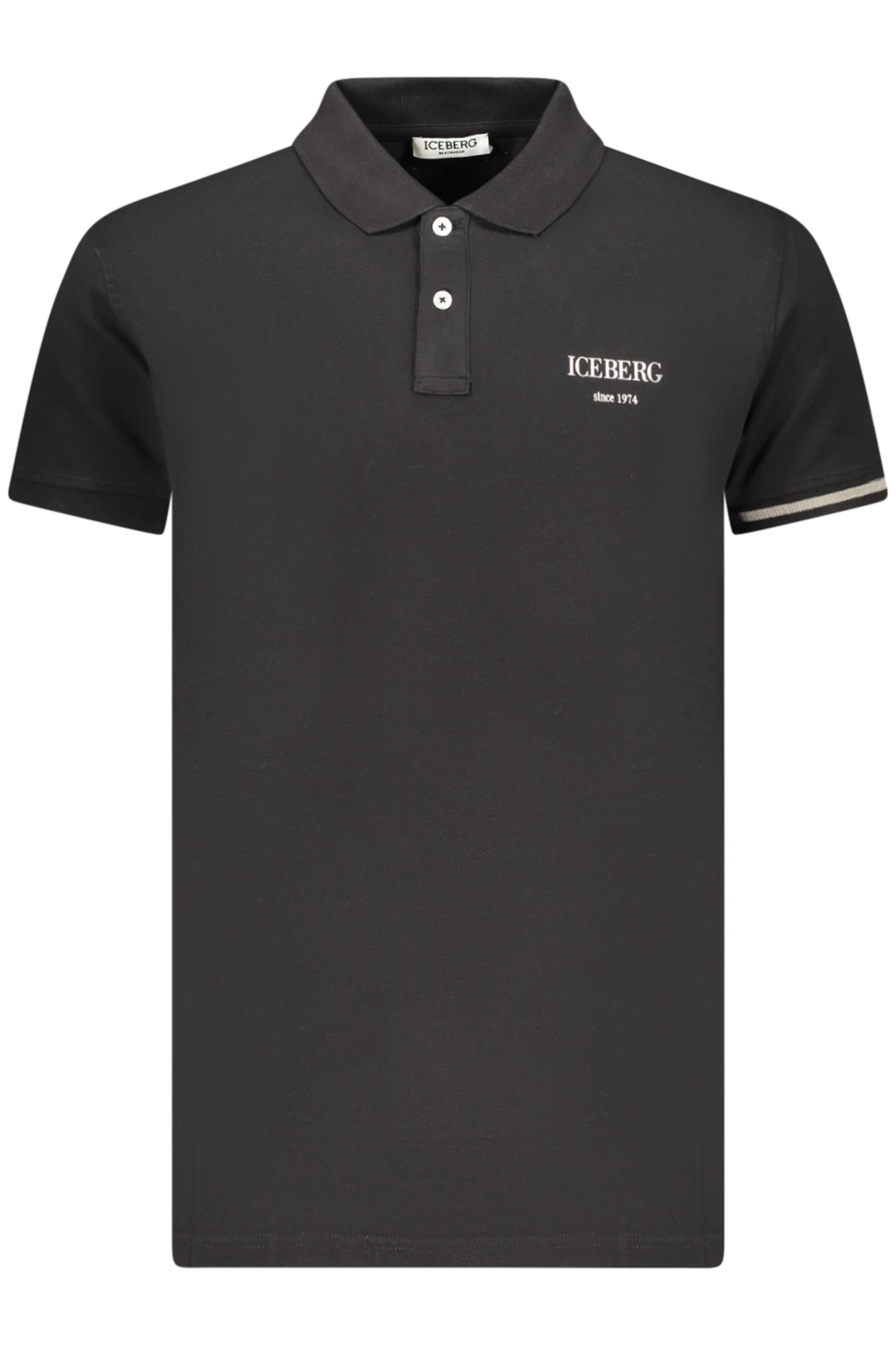 ICEBERG Herren-Poloshirt mit kurzen Ärmeln, schwarz