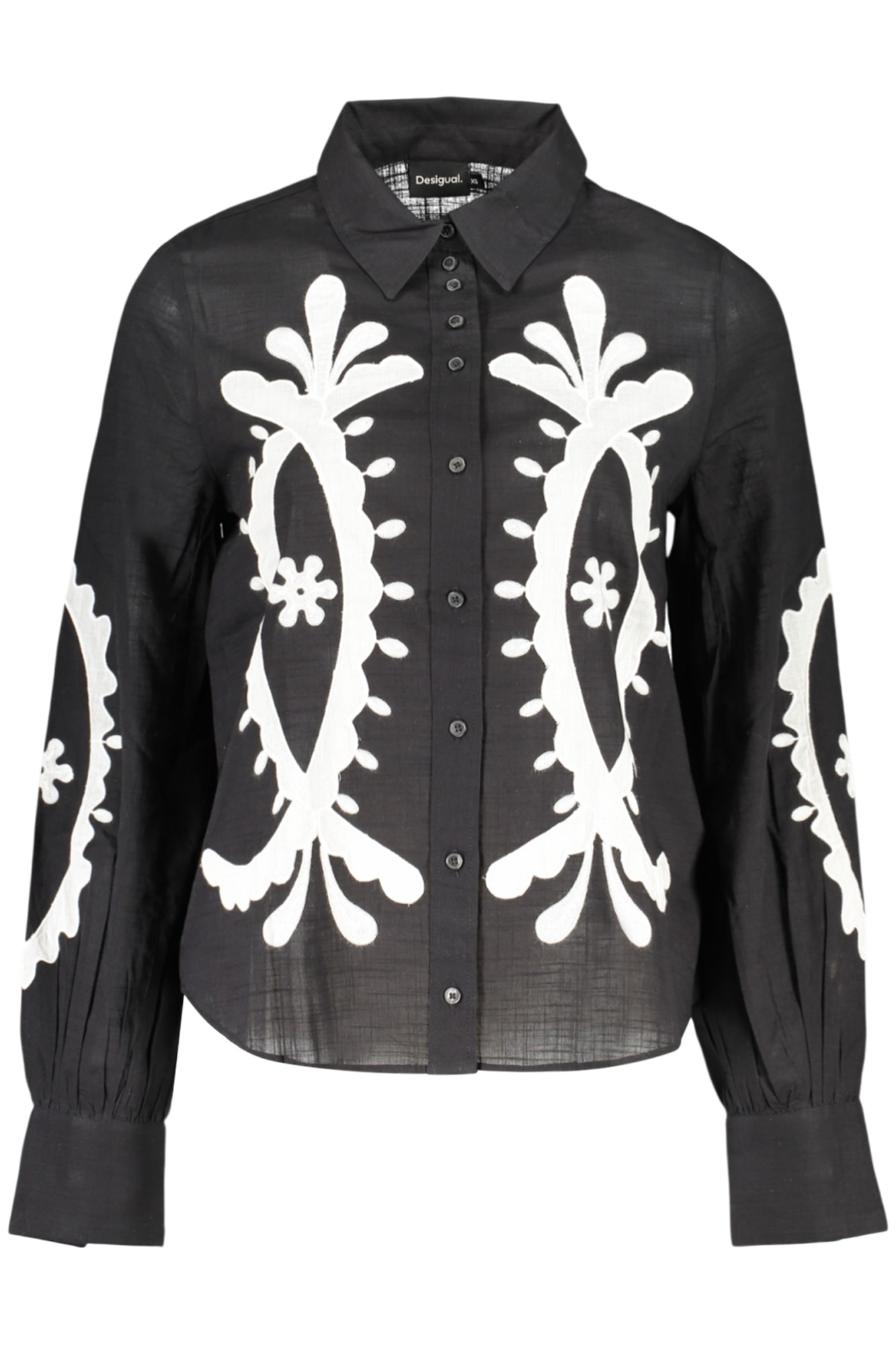 DESIGUAL DAMEN LANGARMSHIRT, SCHWARZ