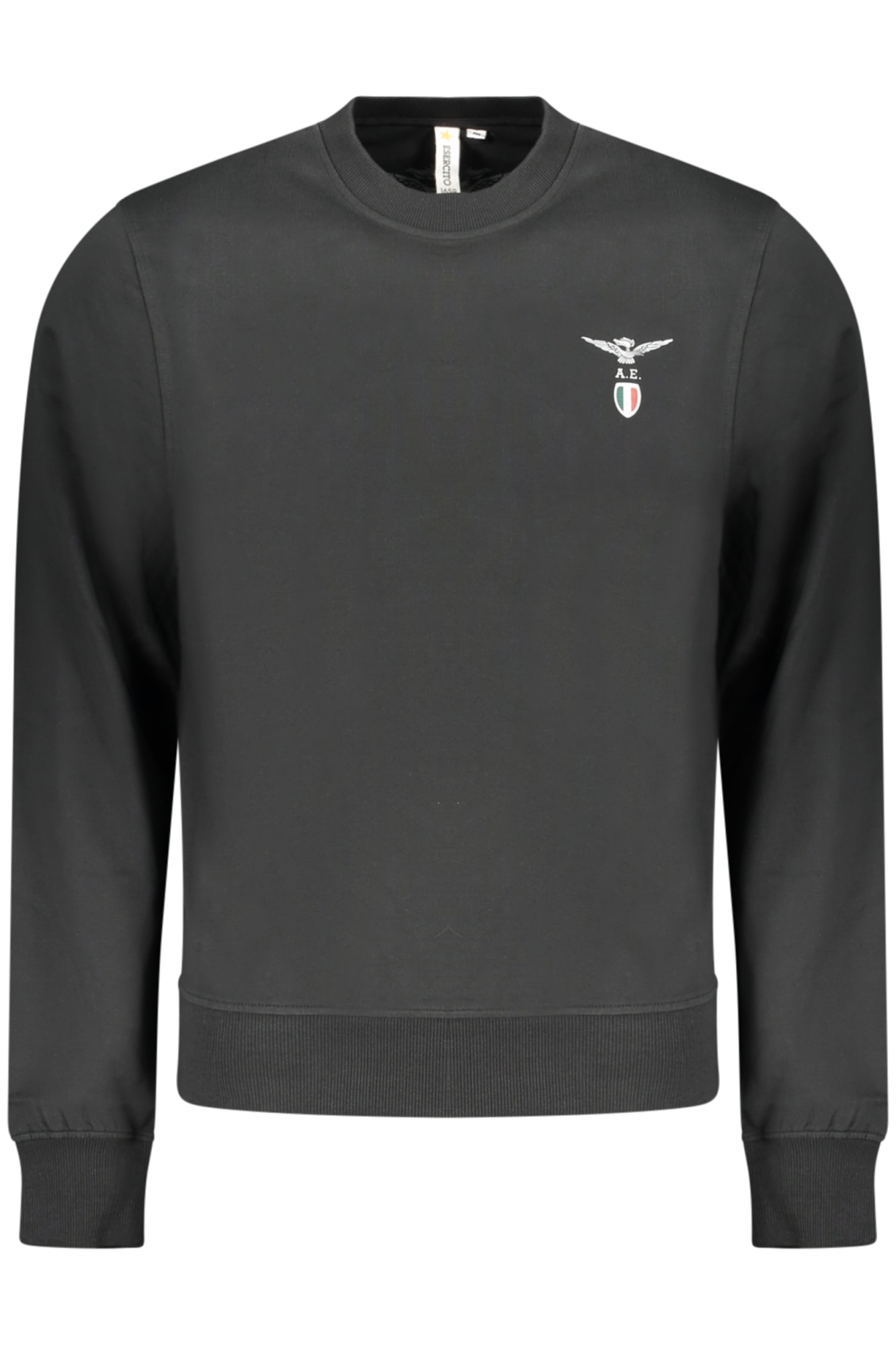 Schwarzes Herren-Sweatshirt mit Reißverschluss der Militärakademie