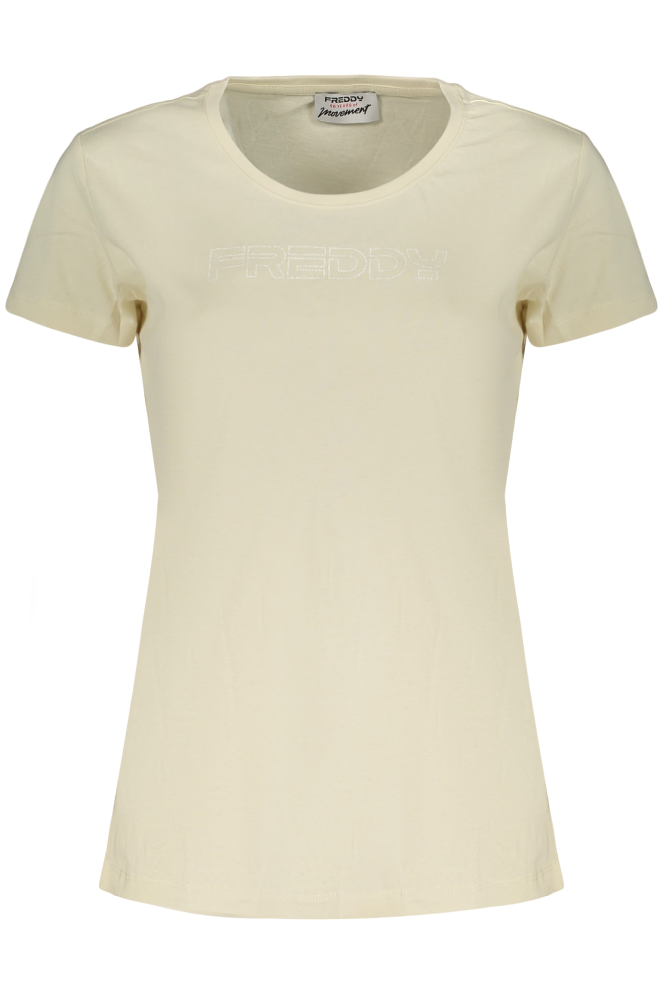 FREDDY DAMEN-T-SHIRT MIT KURZEN ÄRMELN, BEIGE