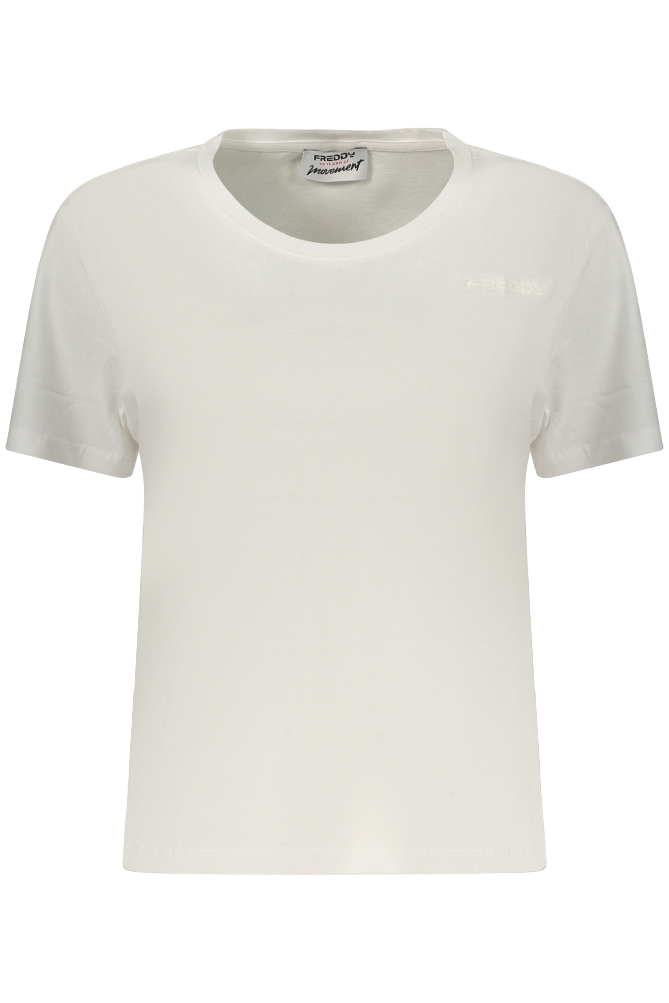 FREDDY DAMEN-T-SHIRT MIT KURZEN ÄRMELN, WEISS