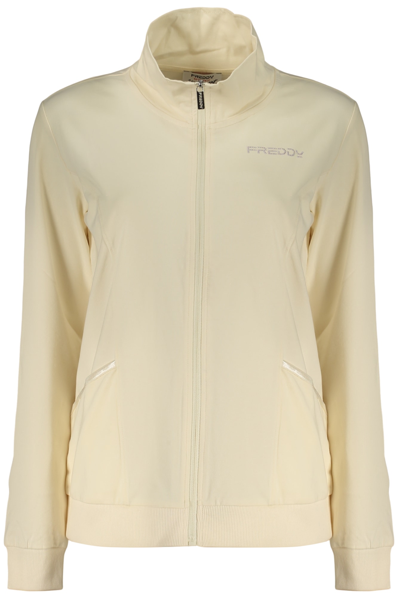 FREDDY DAMEN-SWEATSHIRT, BEIGE, MIT REISSVERSCHLUSS
