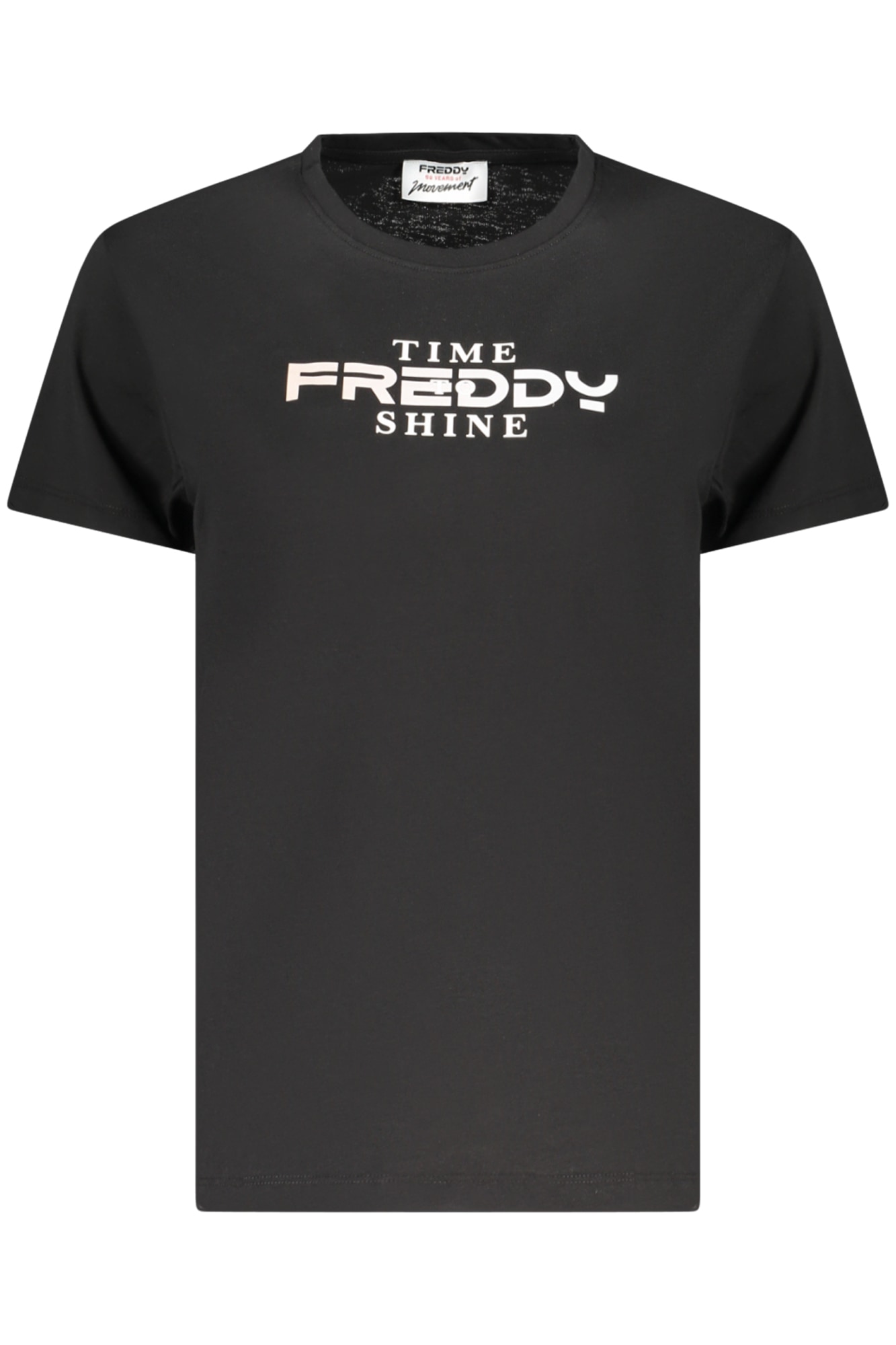 FREDDY DAMEN-T-SHIRT MIT KURZEN ÄRMELN, SCHWARZ