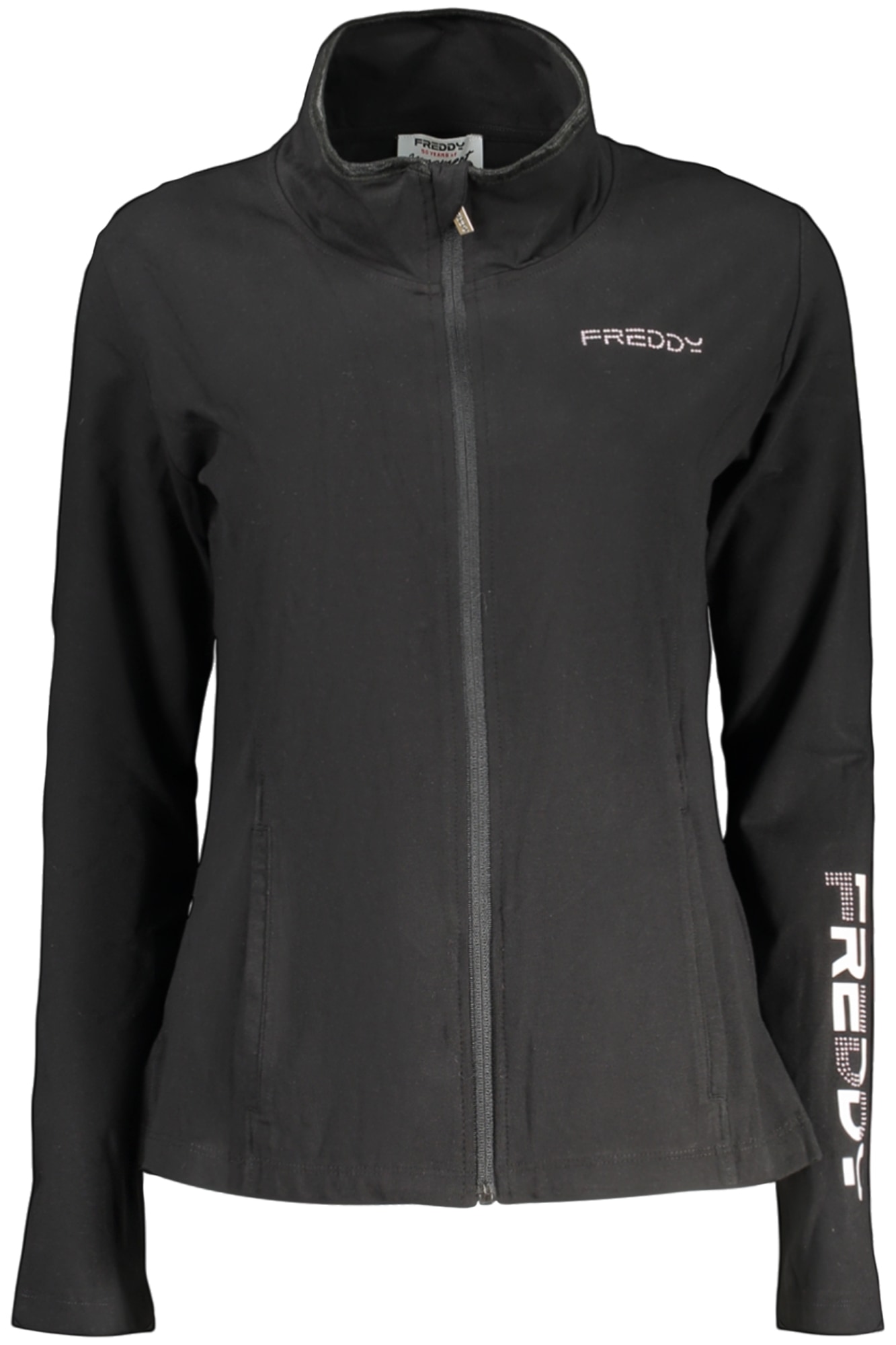 FREDDY DAMEN SCHWARZES SWEATSHIRT MIT REISSVERSCHLUSS