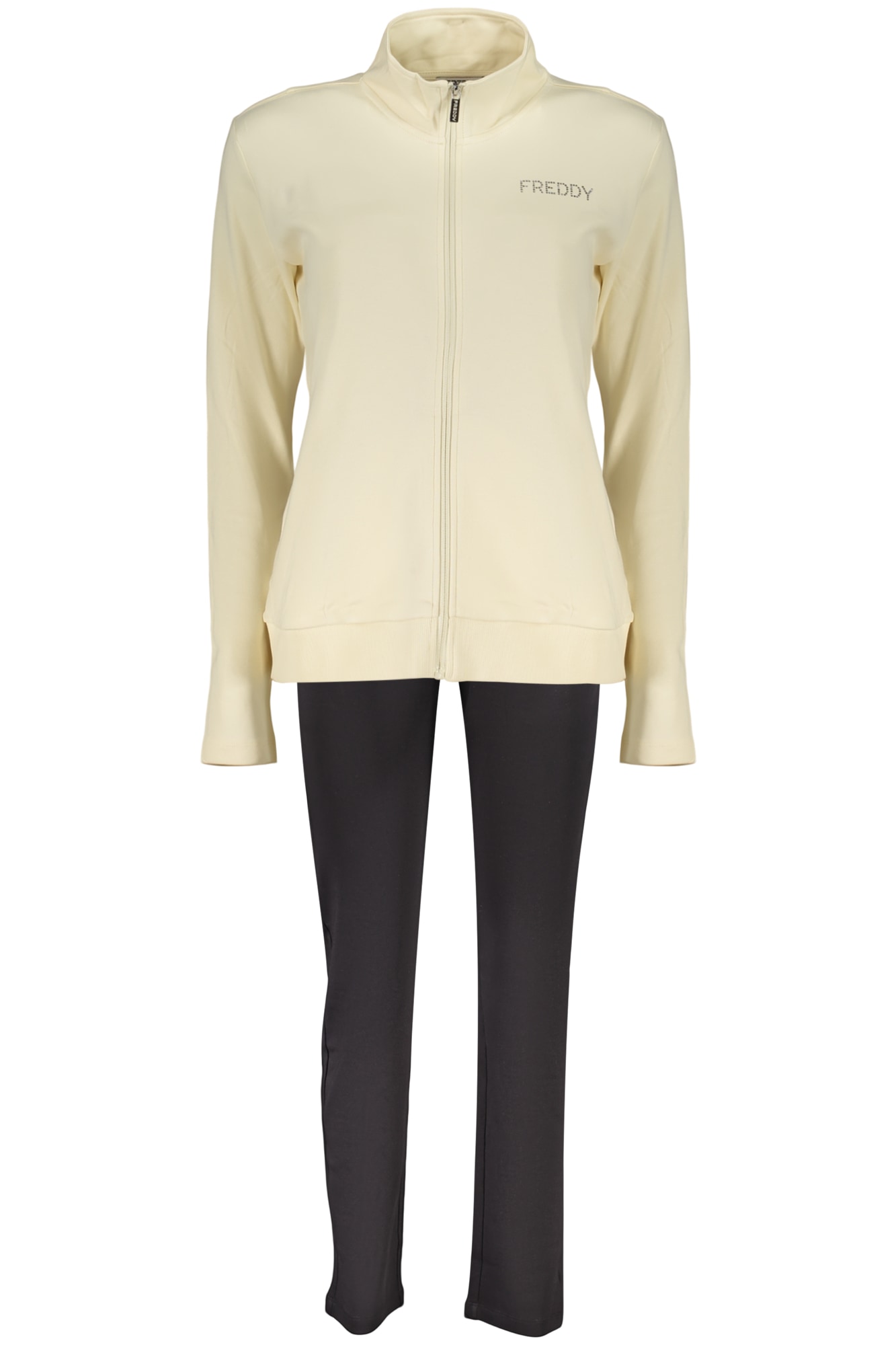 FREDDY DAMEN-SWEATSHIRT, BEIGE, MIT REISSVERSCHLUSS
