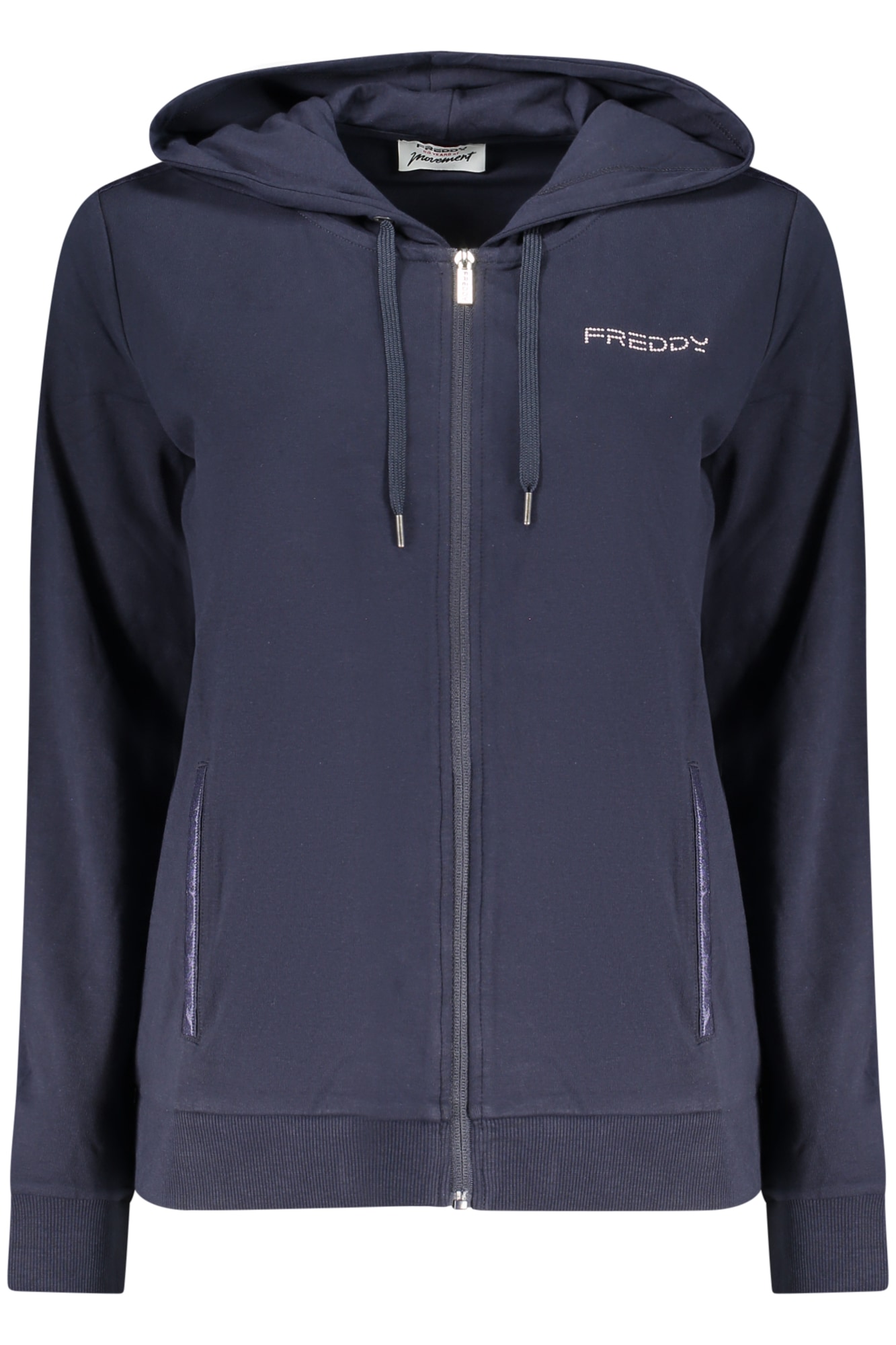 FREDDY DAMEN-SWEATSHIRT MIT REISSVERSCHLUSS, BLAU