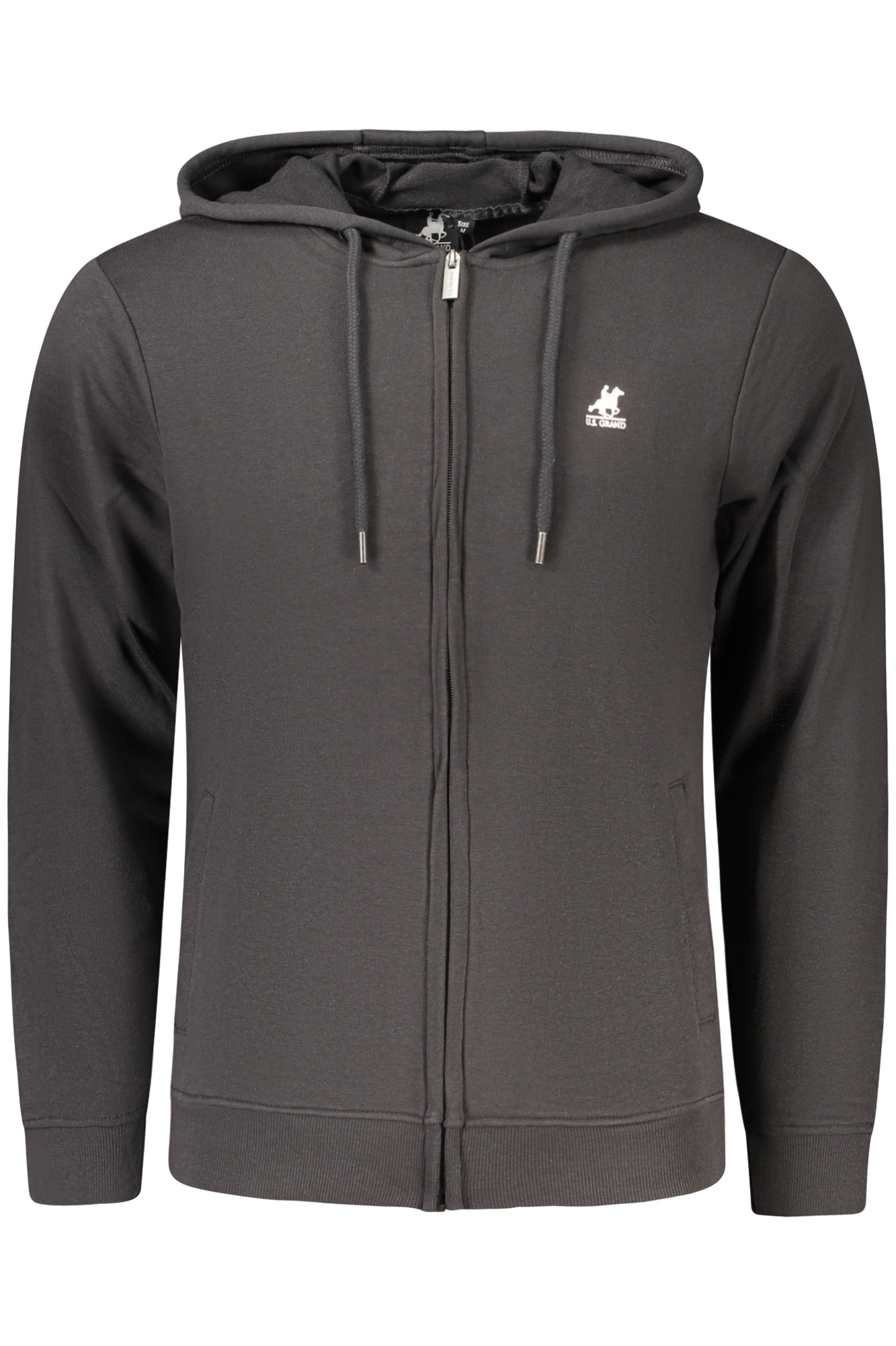 US GRAND Herren-Sweatshirt mit Reißverschluss, schwarz