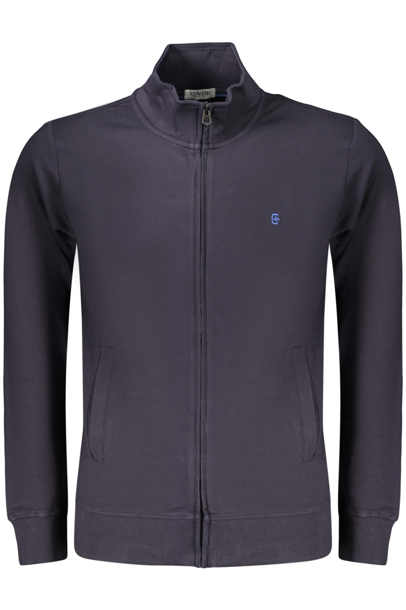 COVERI MOVING HERREN BLAUES REISSVERSCHLUSS-SWEATSHIRT