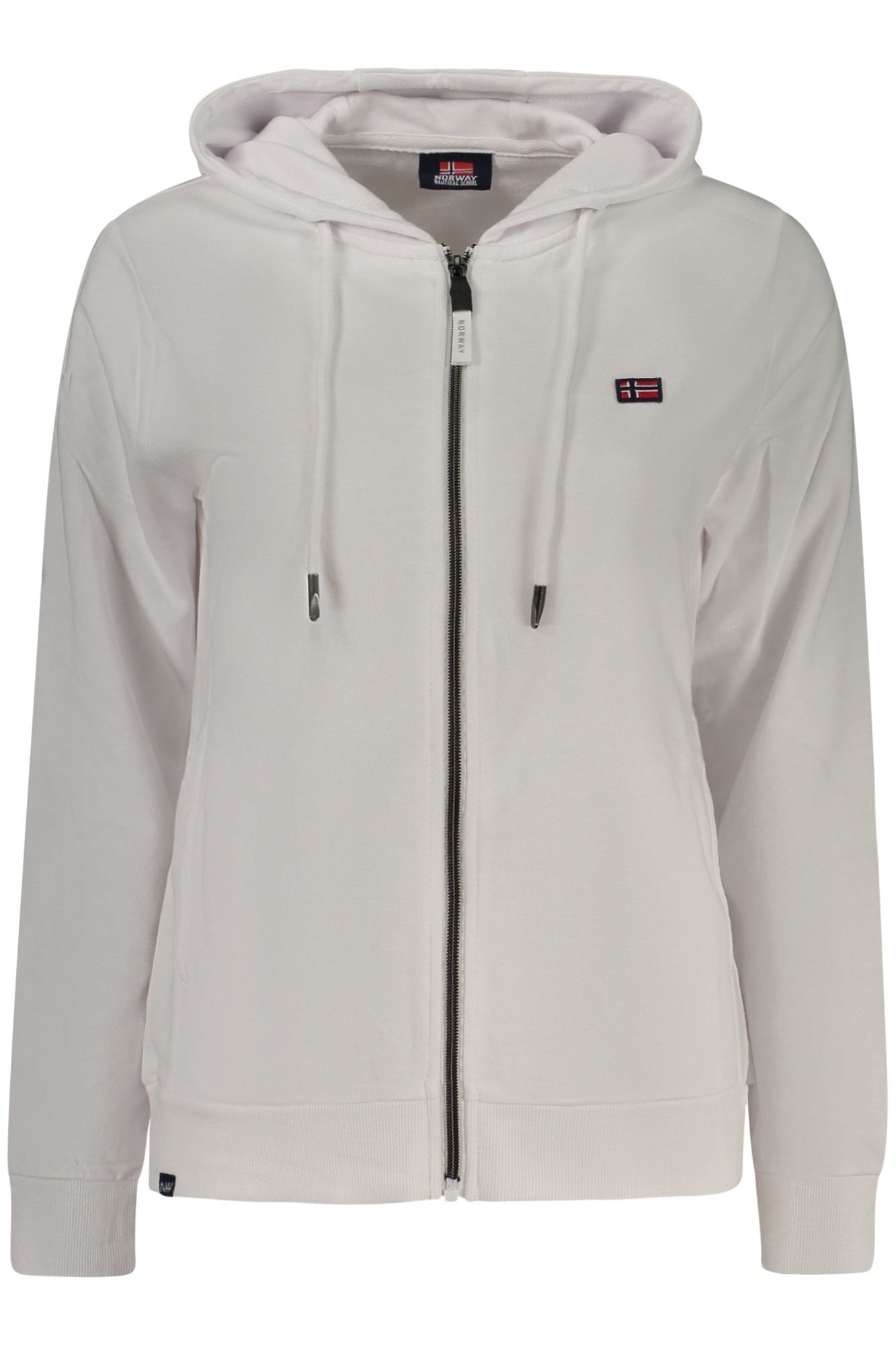 NORWEGEN 1963 WEISSES DAMEN-SWEATSHIRT MIT REISSVERSCHLUSS