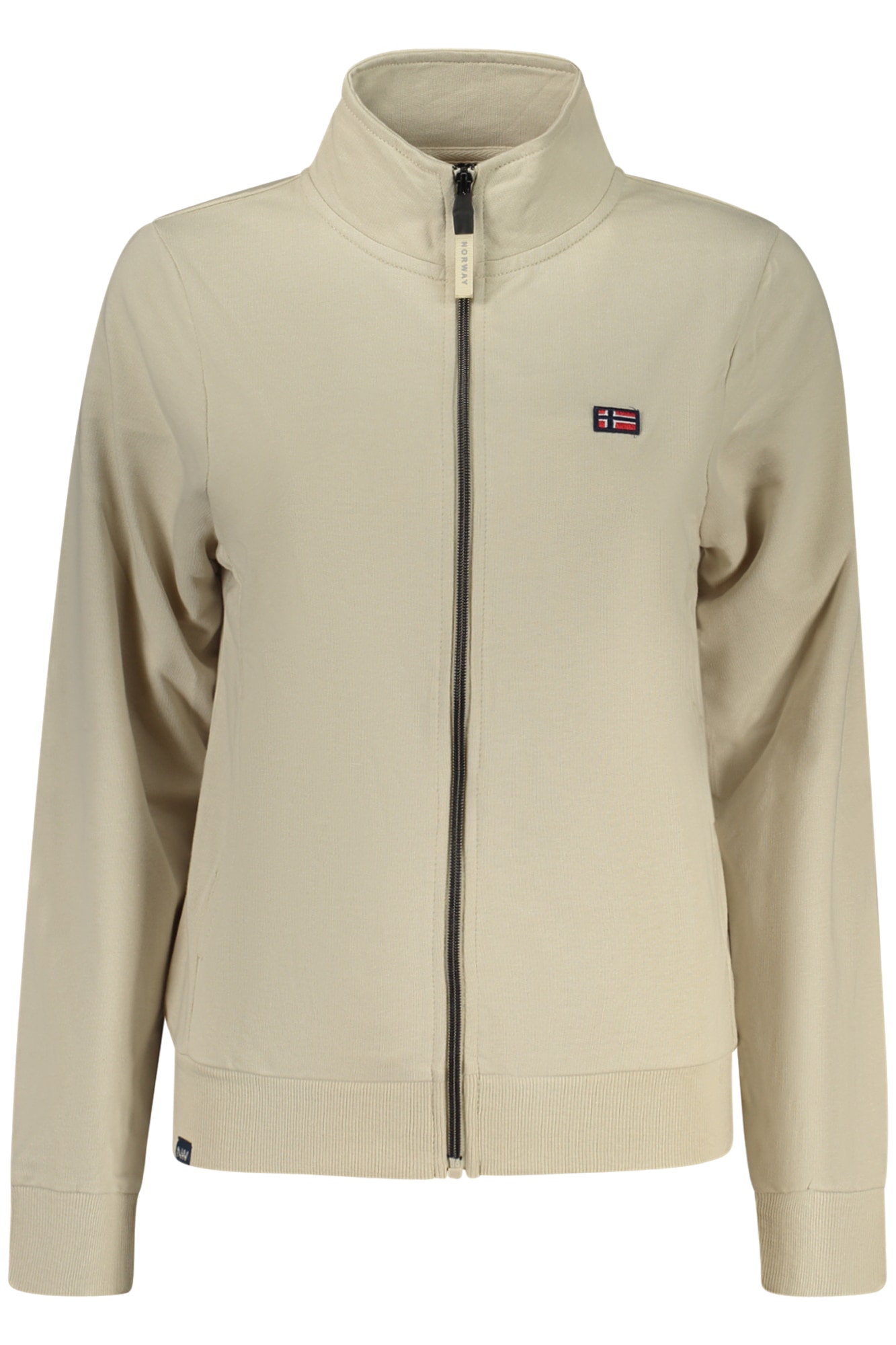 NORWEGEN 1963 DAMEN-SWEATSHIRT IN BEIGE MIT REISSVERSCHLUSS