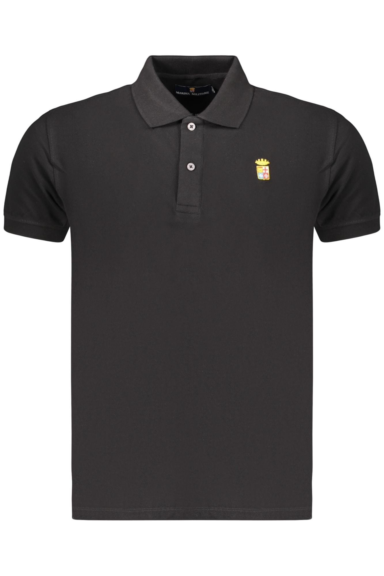 Schwarzes Kurzarm-Poloshirt für Herren in Marineblau