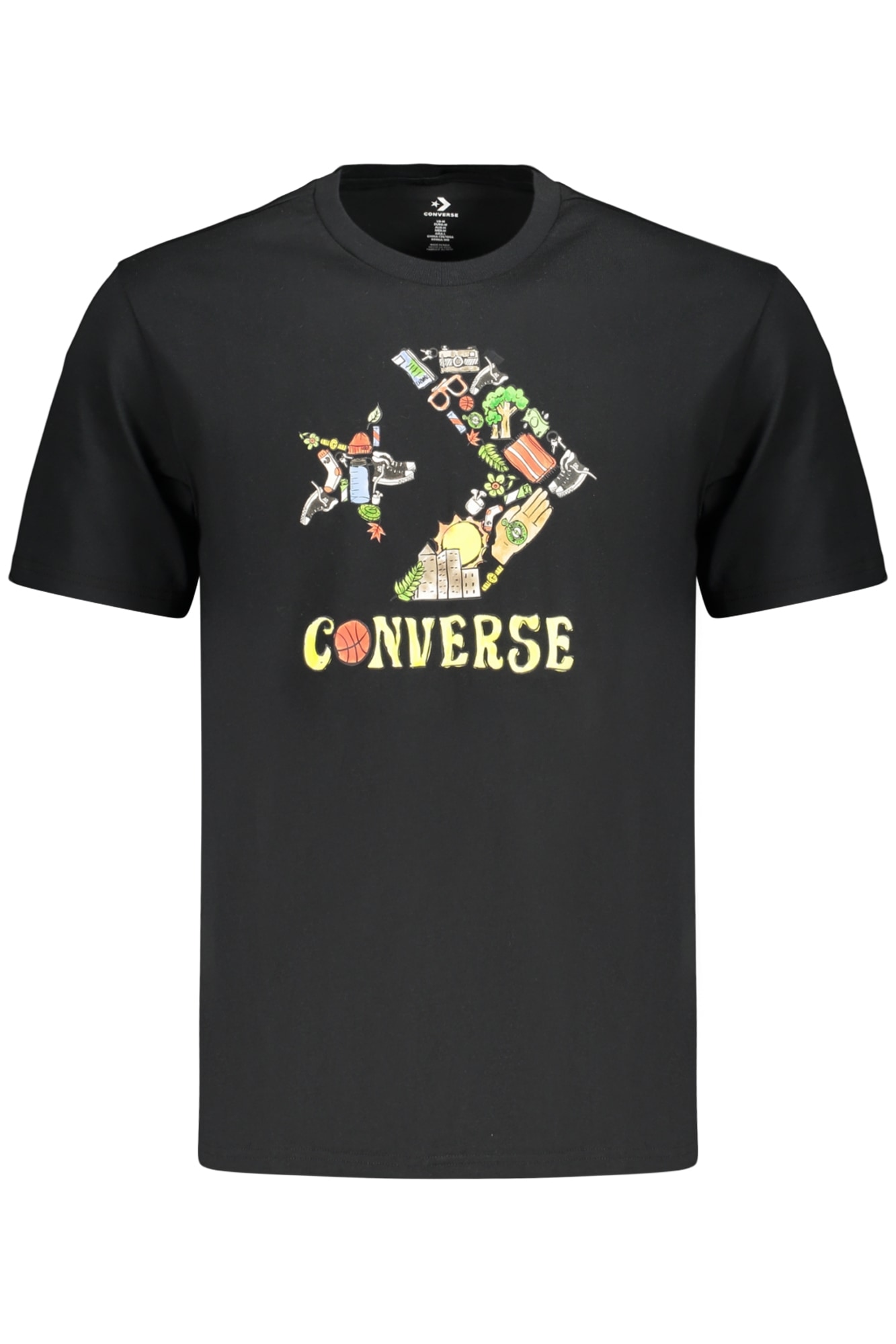 Converse Herren Kurzarm-T-Shirt, Schwarz