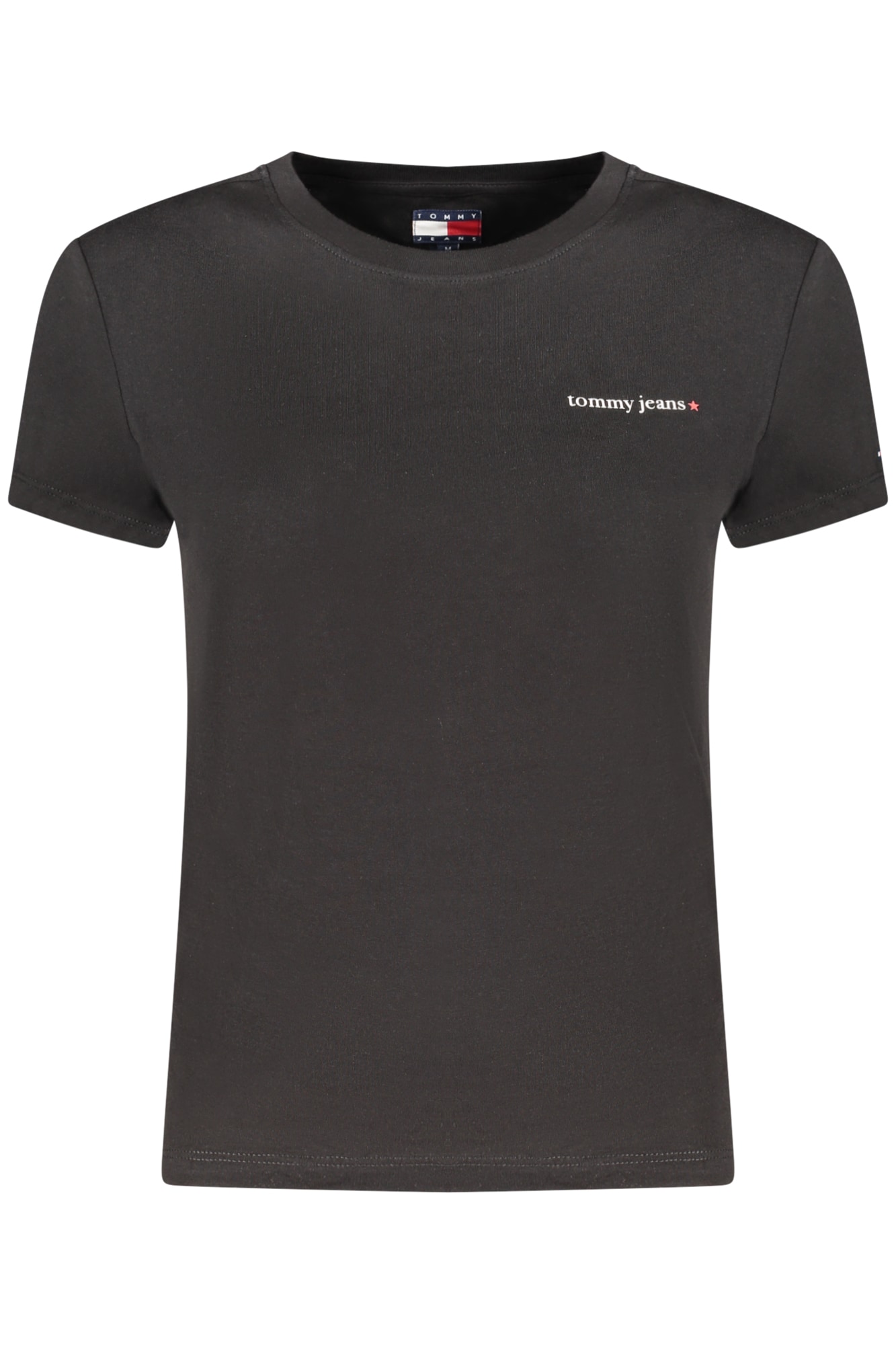 TOMMY HILFIGER DAMEN-T-SHIRT MIT KURZEN ÄRMELN, SCHWARZ