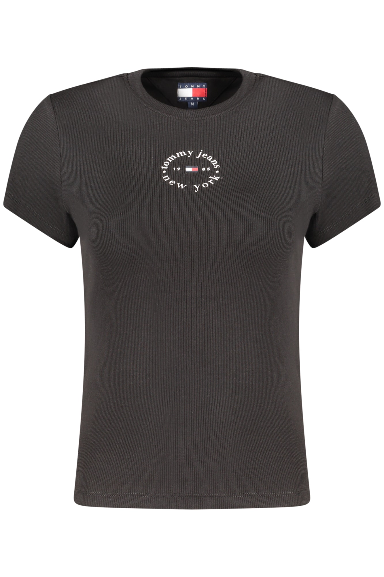 TOMMY HILFIGER DAMEN-T-SHIRT MIT KURZEN ÄRMELN, SCHWARZ