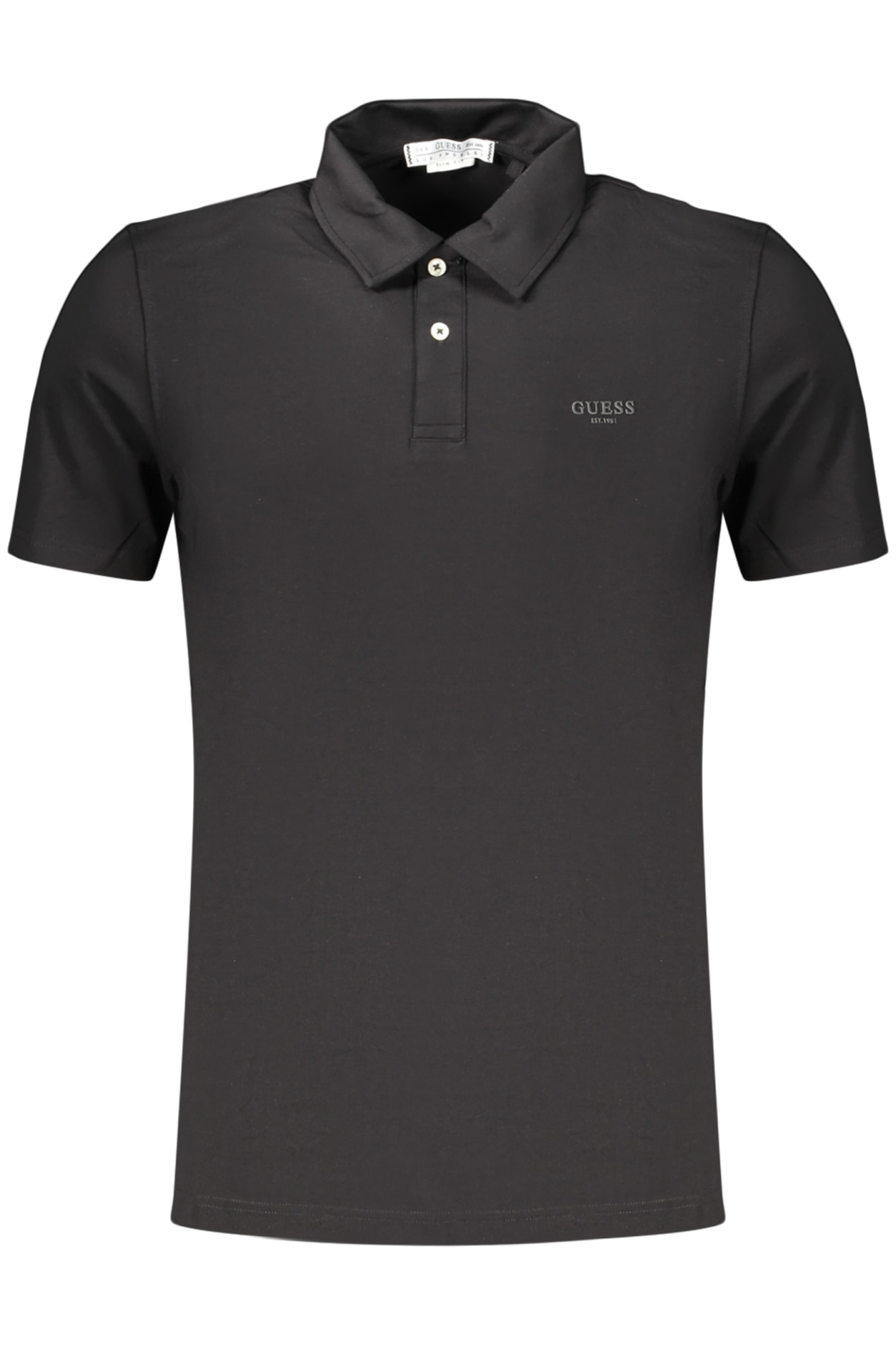GUESS JEANS HERREN KURZARM-POLOSHIRT SCHWARZ