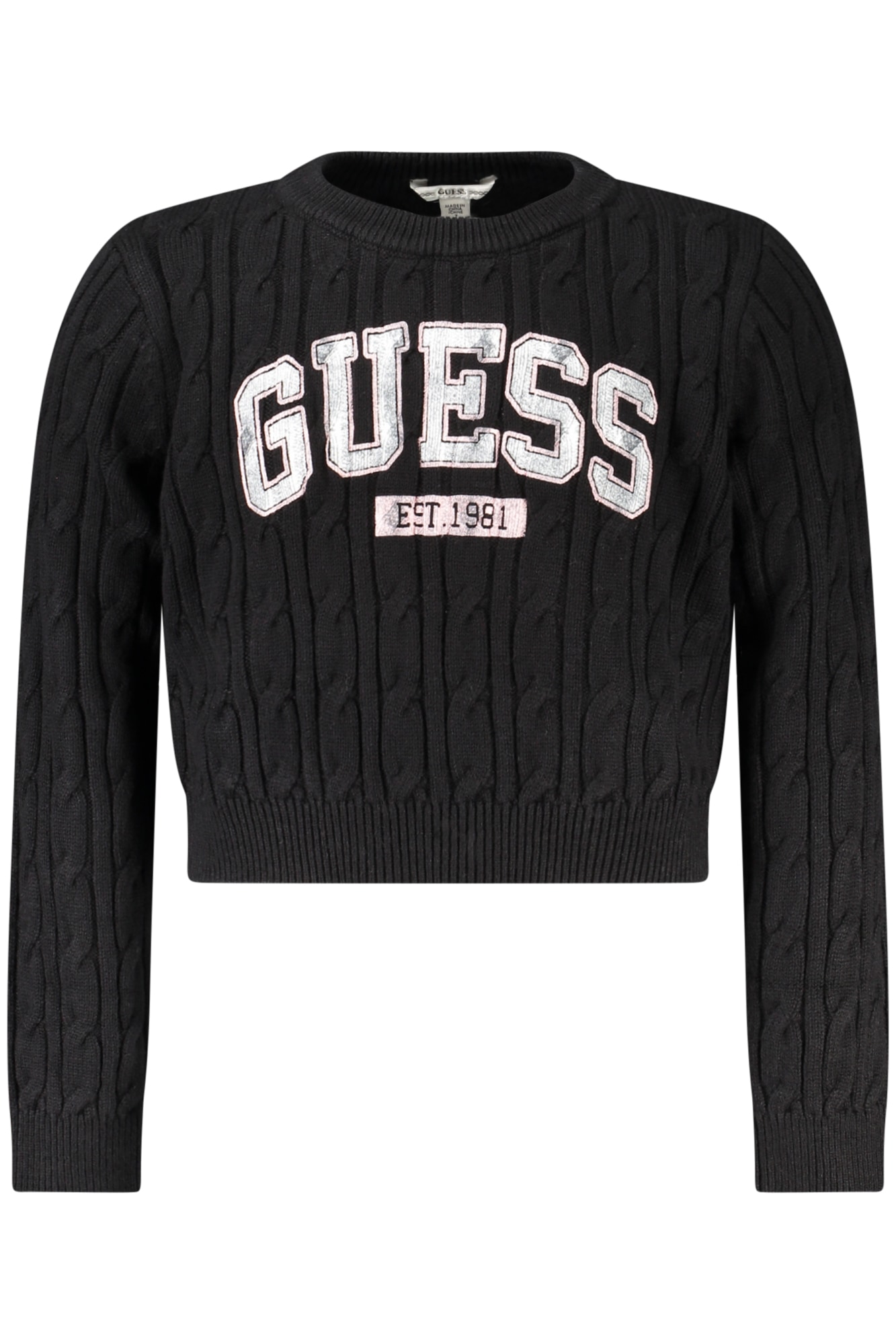 SCHWARZER GUESS JEANS-PULLOVER FÜR MÄDCHEN