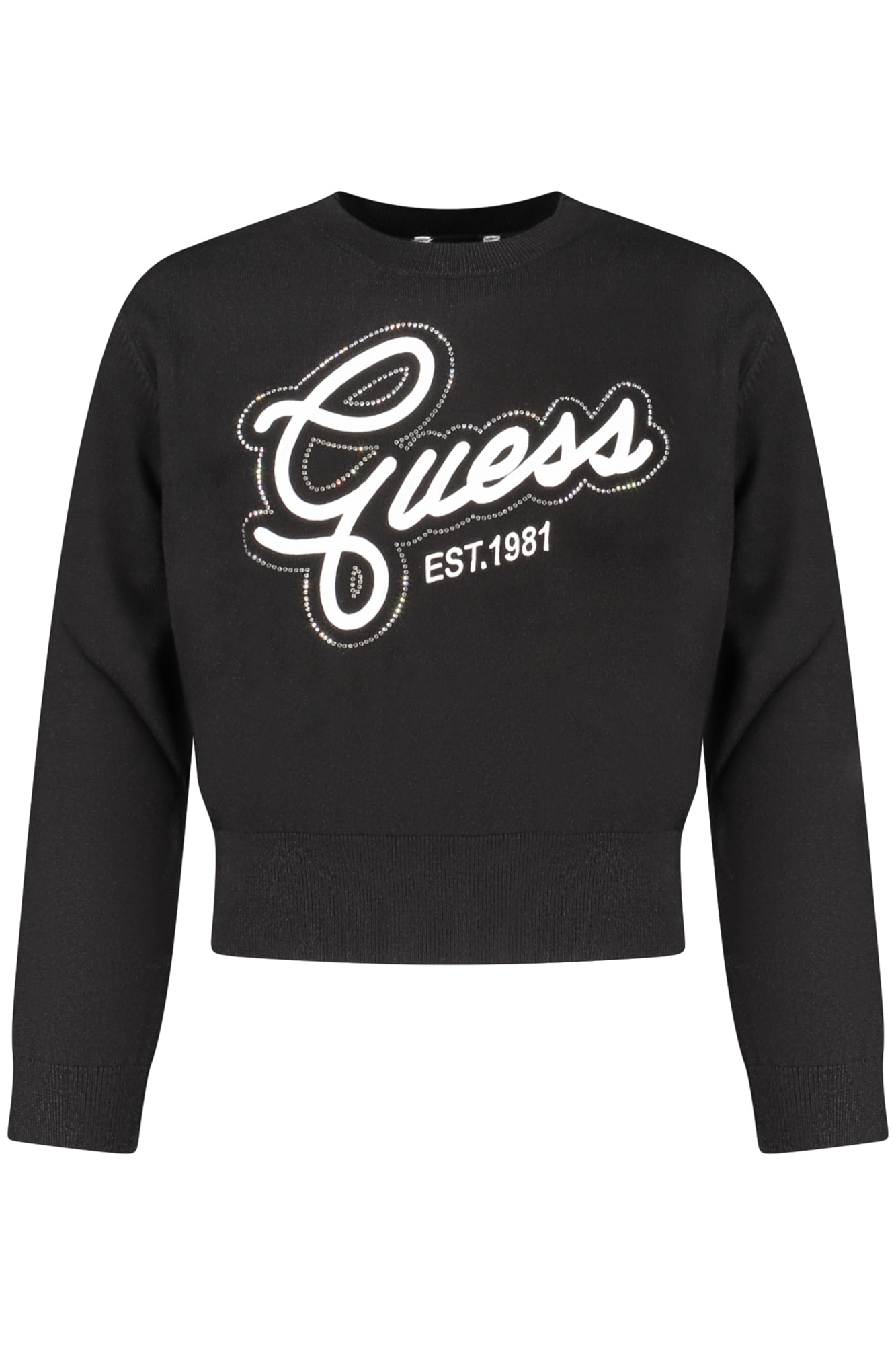 SCHWARZER GUESS JEANS-PULLOVER FÜR MÄDCHEN