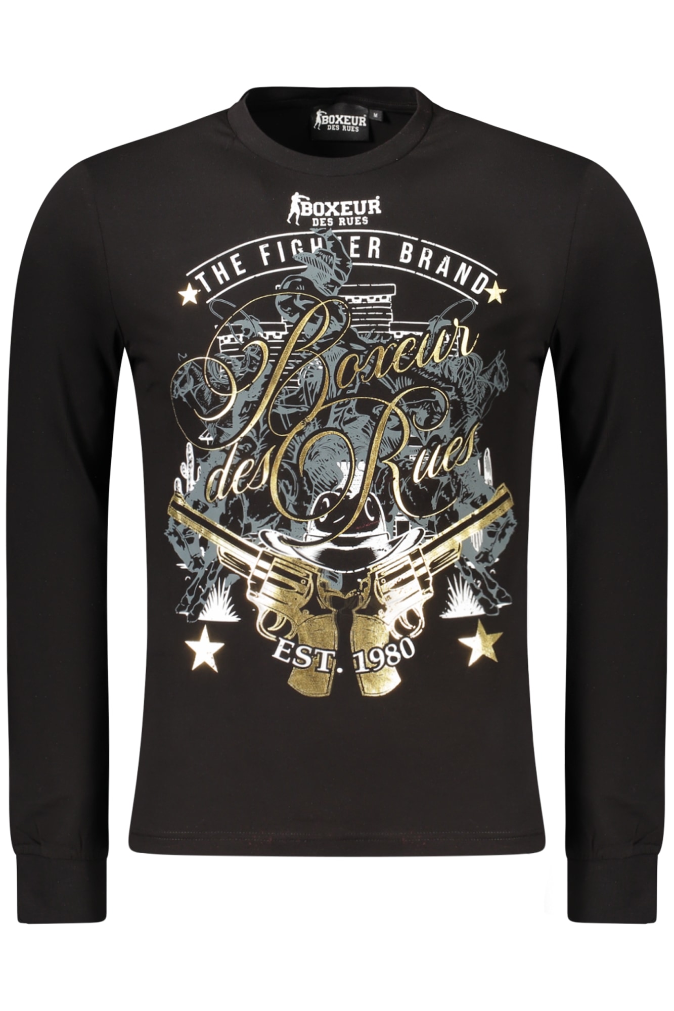 BOXEUR DES RUES LANGARM-T-SHIRT FÜR HERREN SCHWARZ